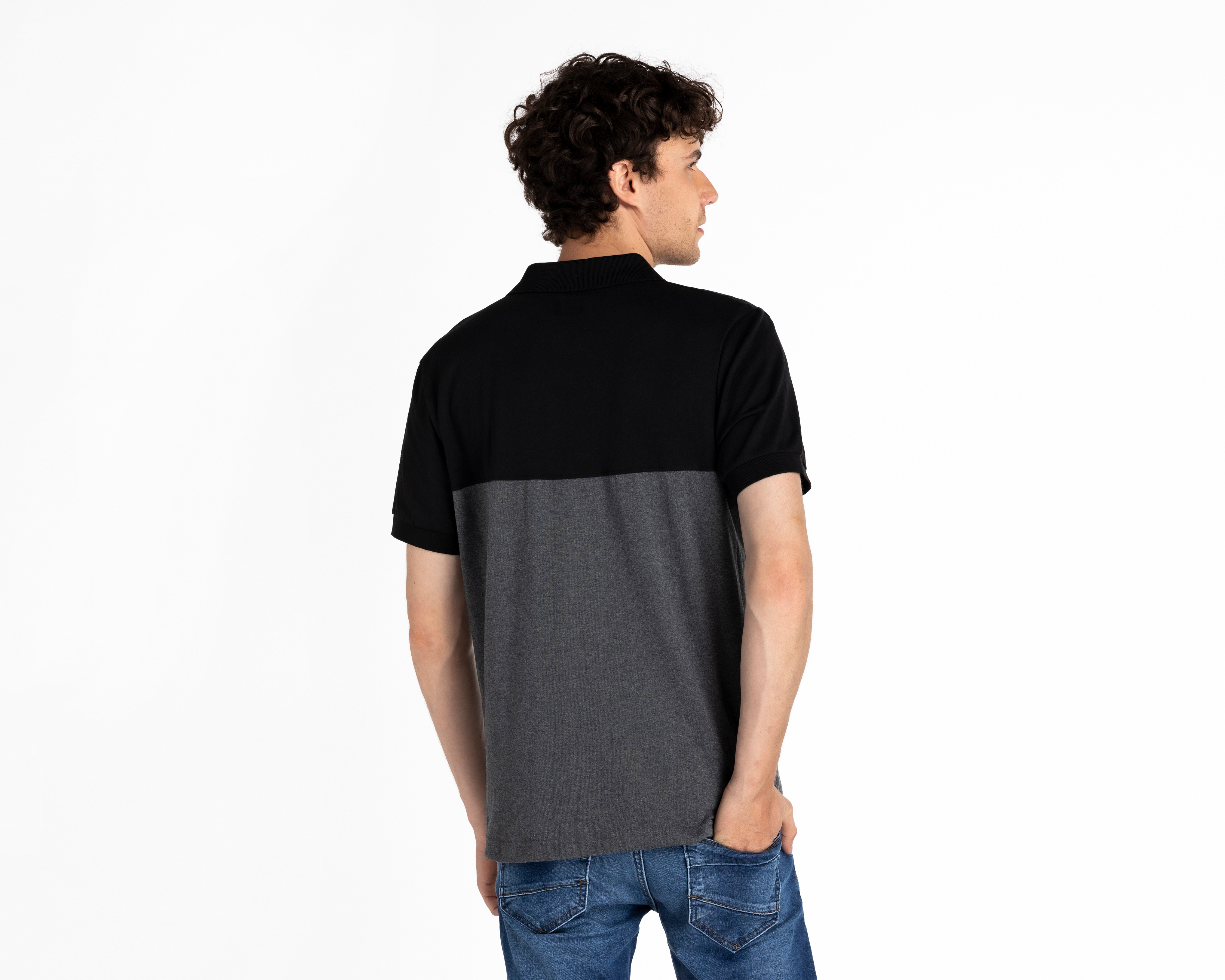 Foto 3 pulgar | Foto 2 | Playera Polo CAT Negra para Hombre