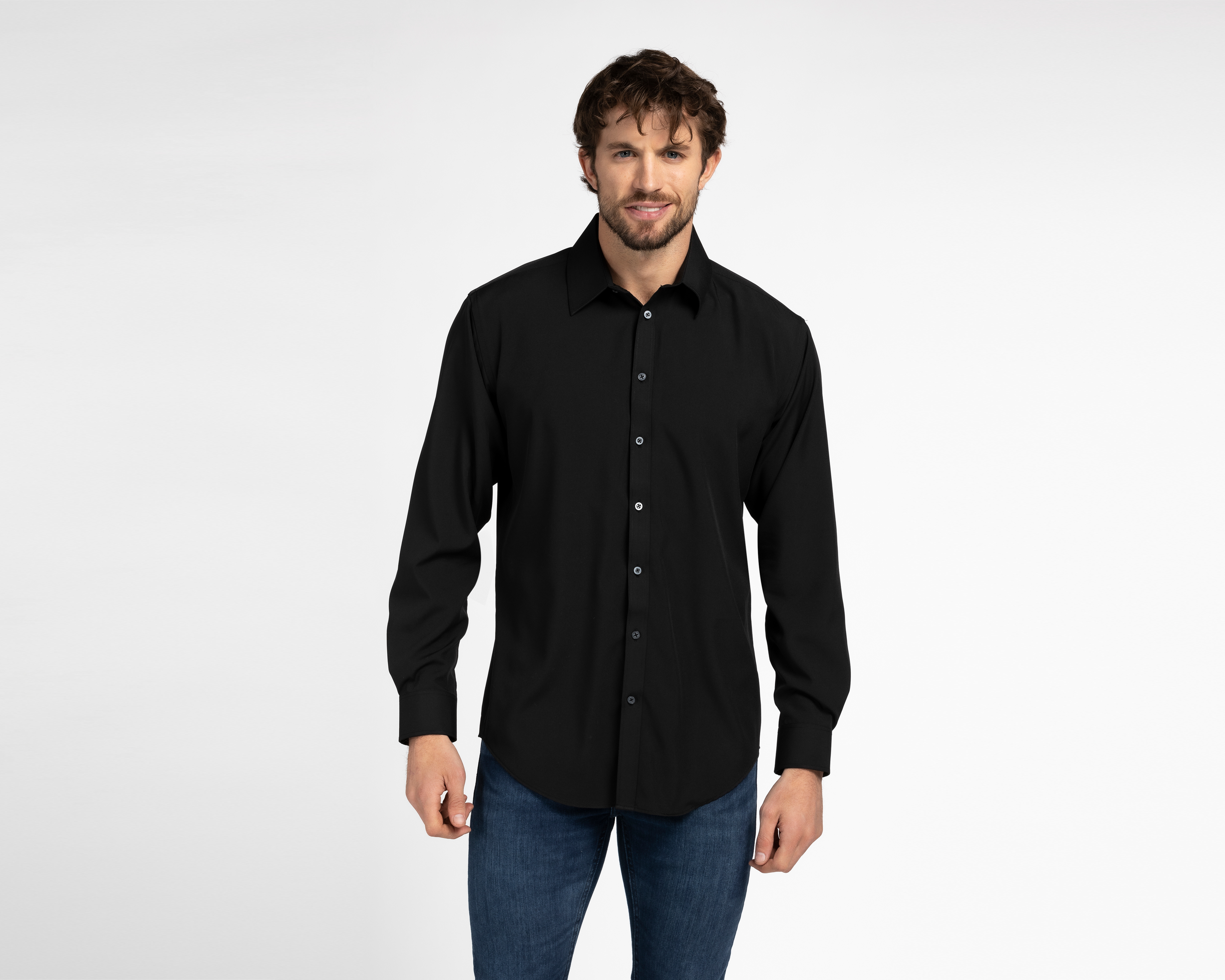 Foto 2 pulgar | Foto 1 | Camisa Casual Wall Street Regular Fit Negra