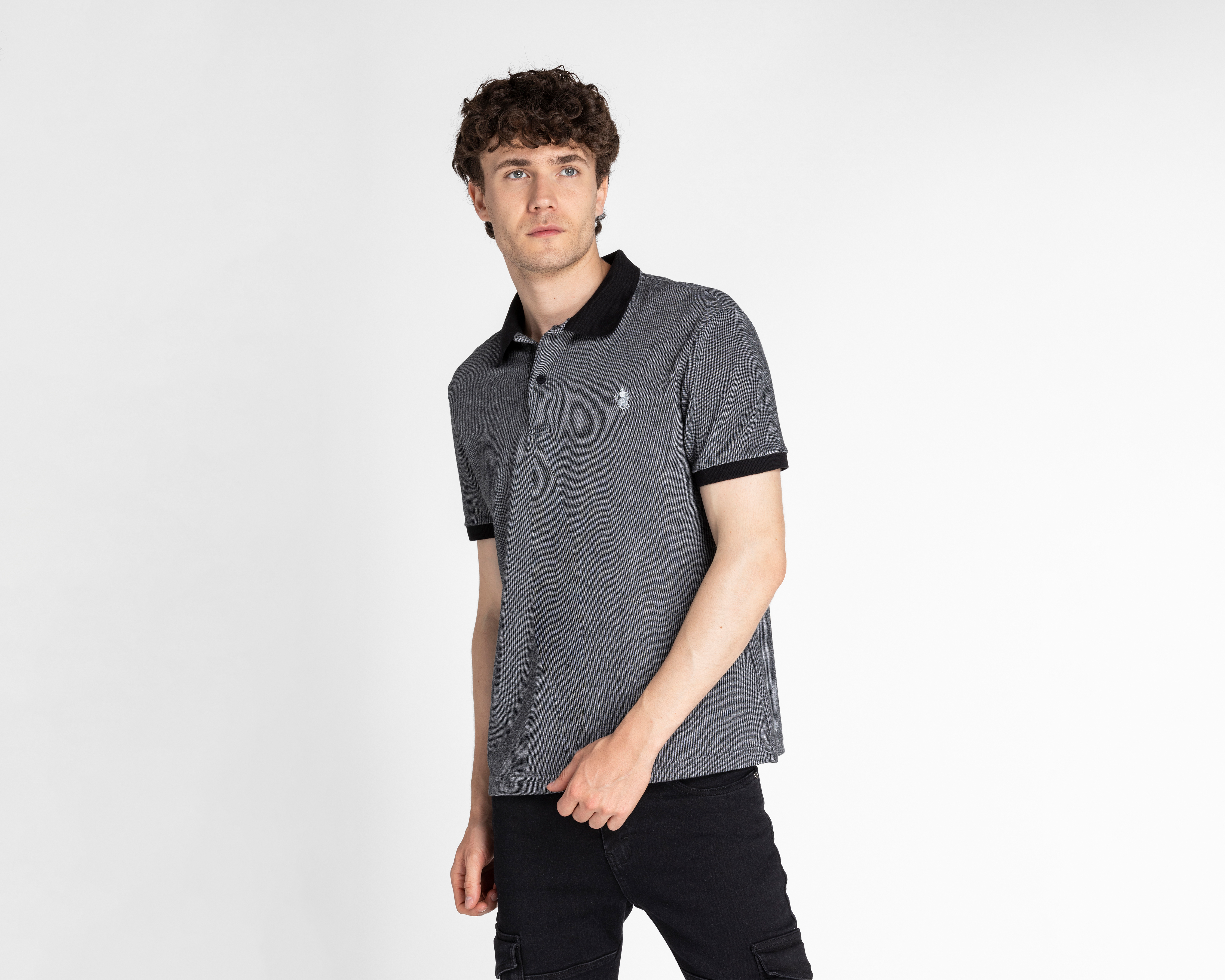 Playera Polo York Team Polo Club Gris para Hombre