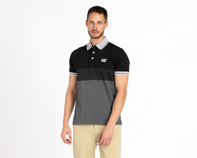 Foto 1 | Foto 1 | Playera Polo CAT Gris y Azul para Hombre