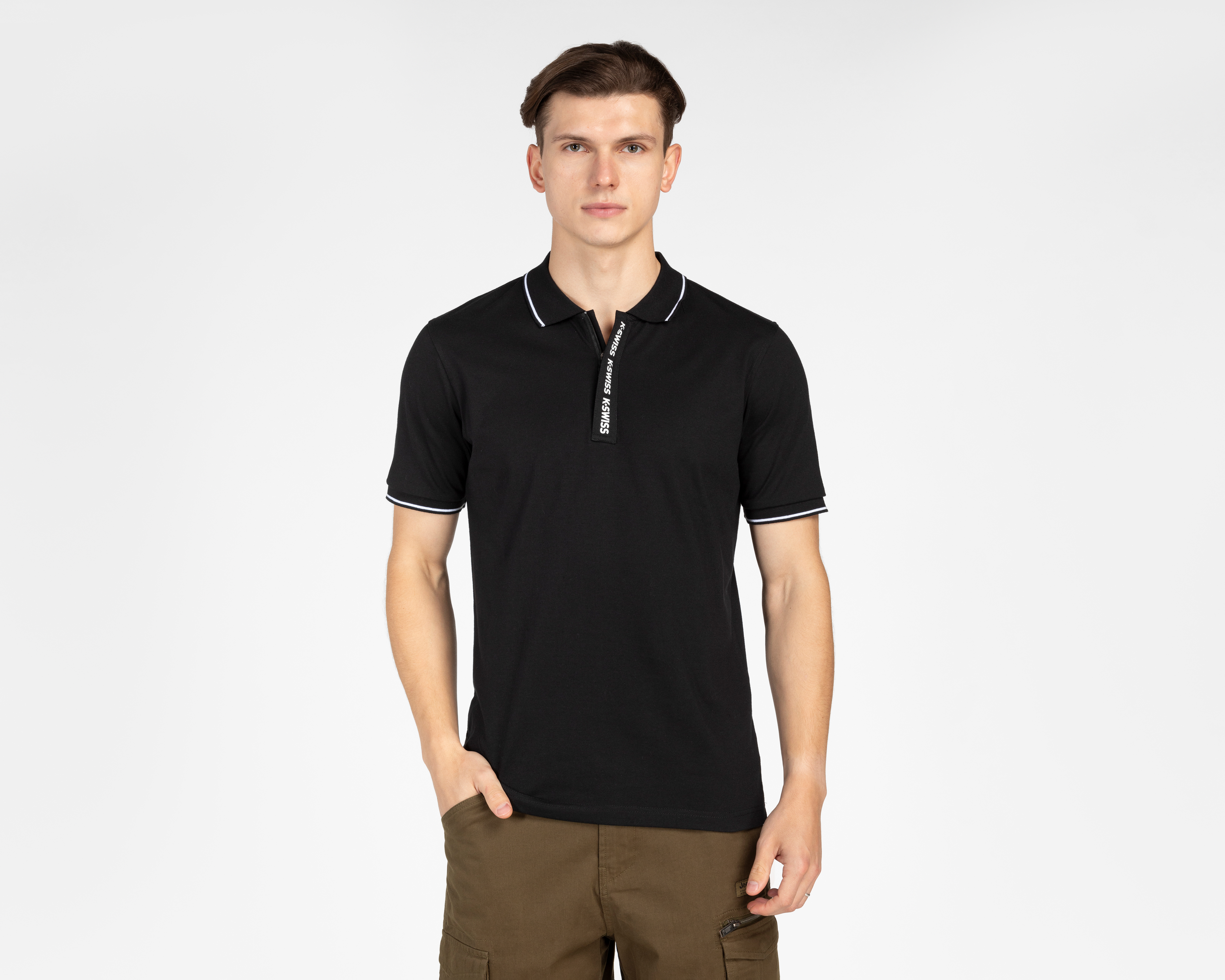 Playera Polo K-Swiss Negra para Hombre