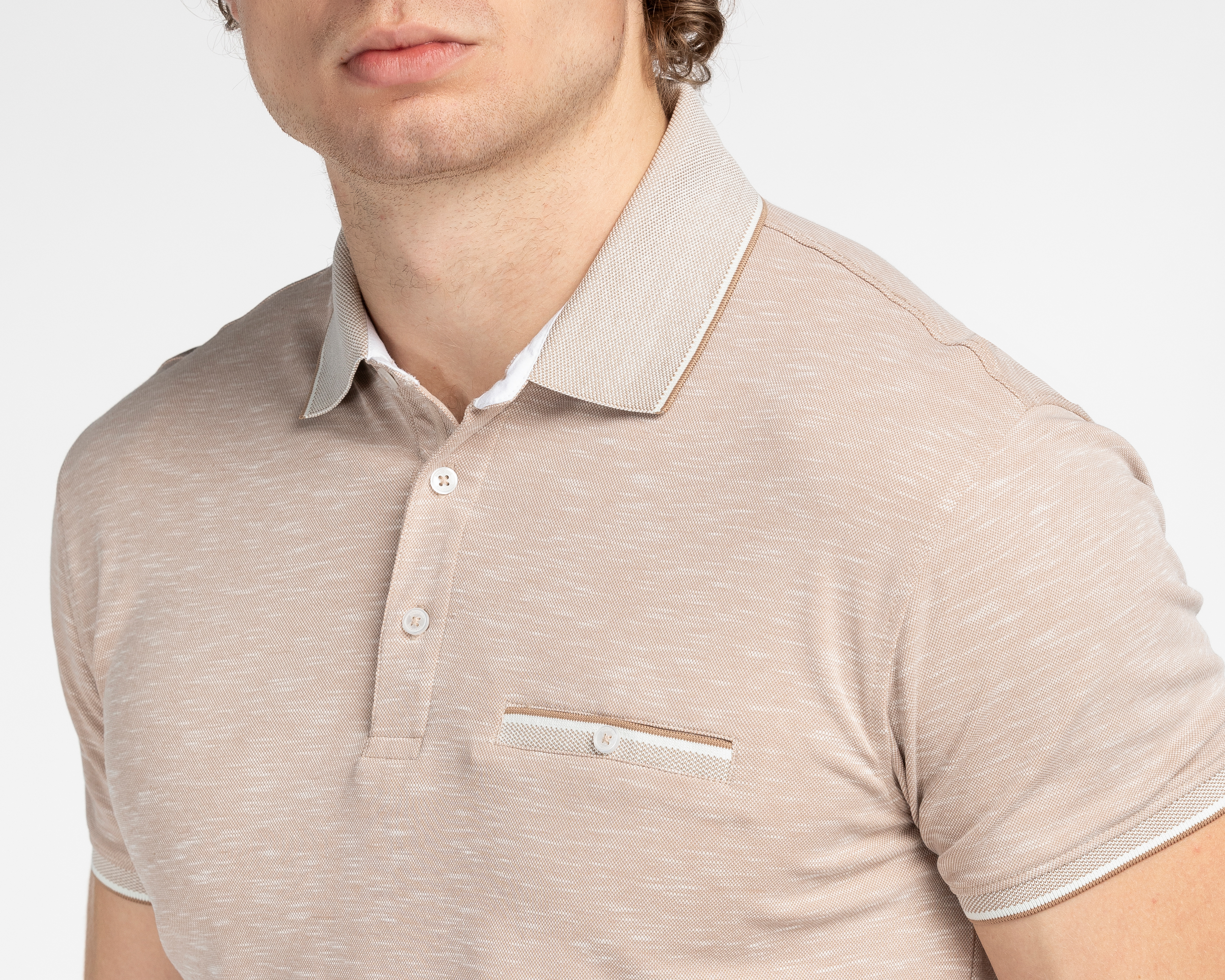 Foto 5 pulgar | Foto 4 | Playera Polo Porto Sur Beige para Hombre