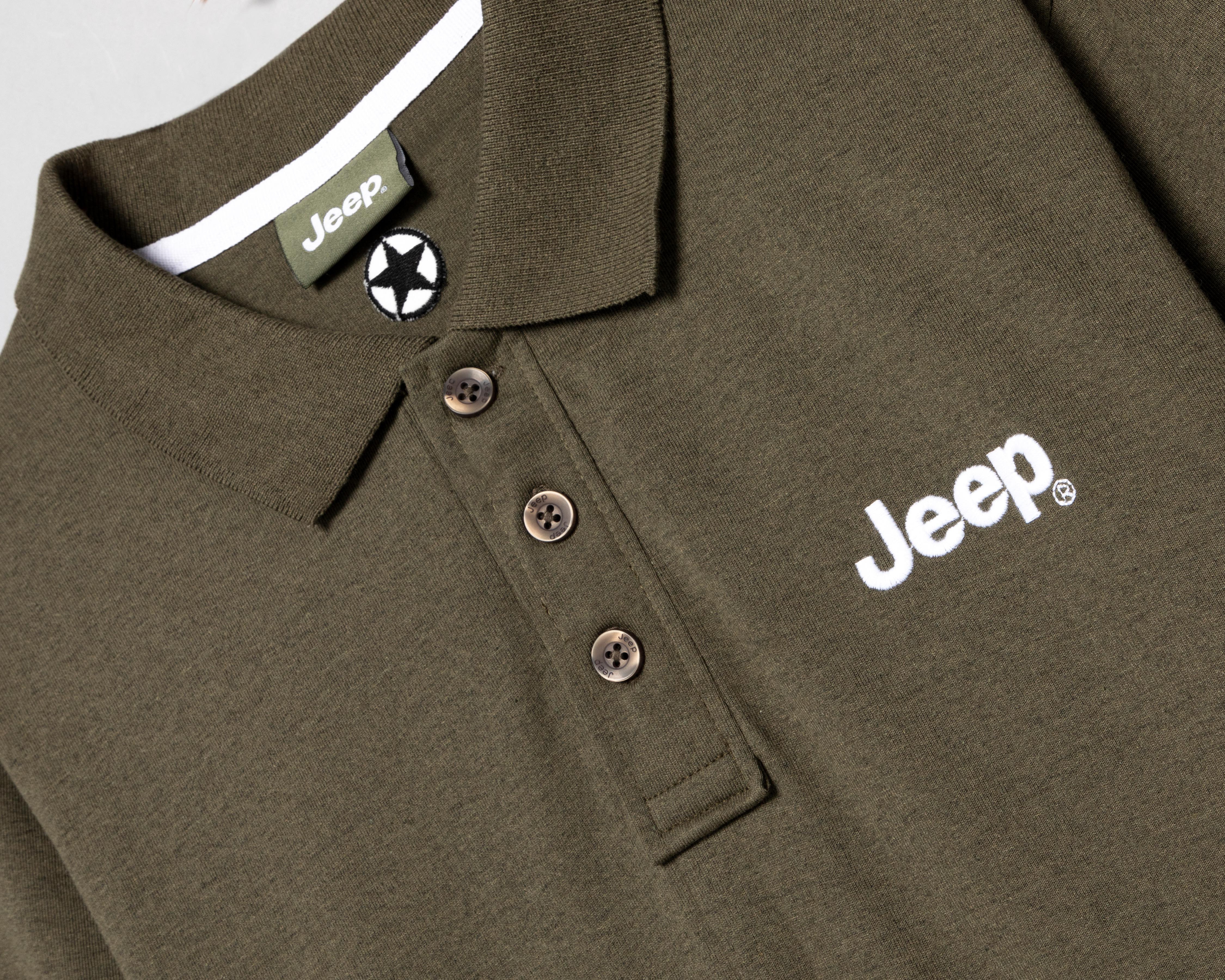 Foto 7 pulgar | Foto 6 | Playera Polo Jeep Manga Larga Verde para Hombre