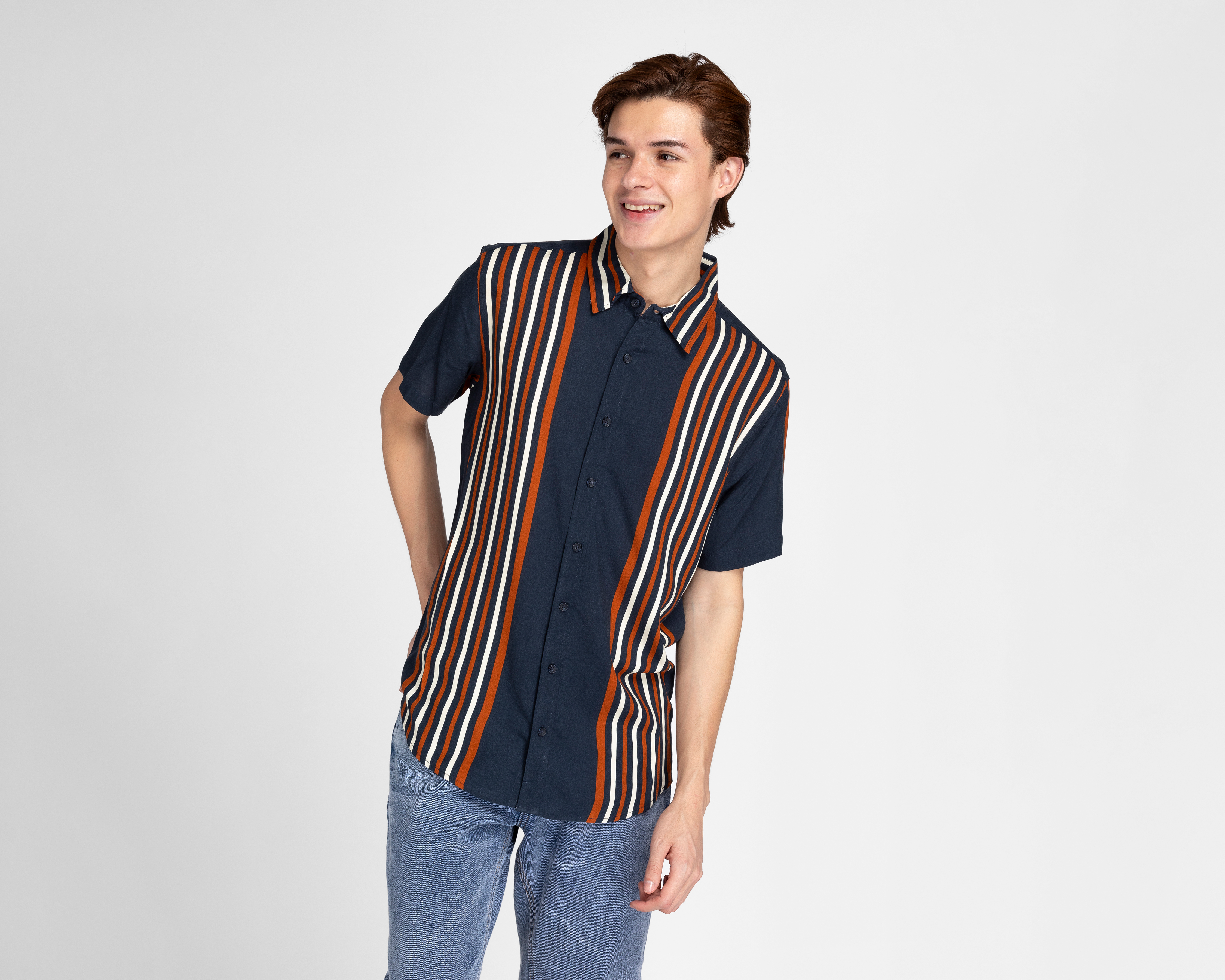 Foto 2 pulgar | Foto 1 | Camisa de Moda Refill Regular Fit a Rayas
