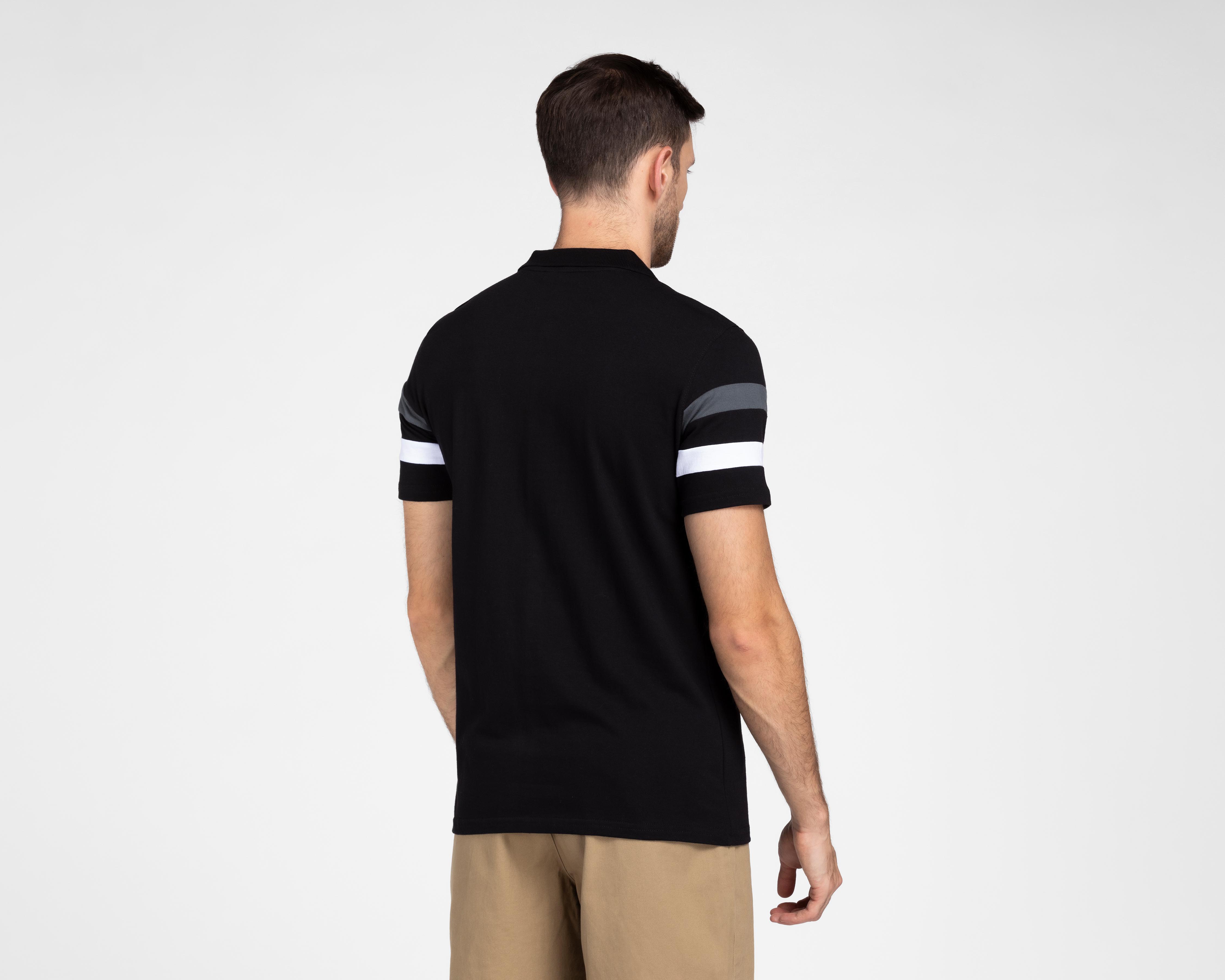 Foto 3 pulgar | Foto 2 | Playera Polo York Team Polo Club Negra con Franjas para Hombre