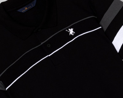 Foto 6 | Foto 6 | Playera Polo York Team Polo Club Negra con Franjas para Hombre