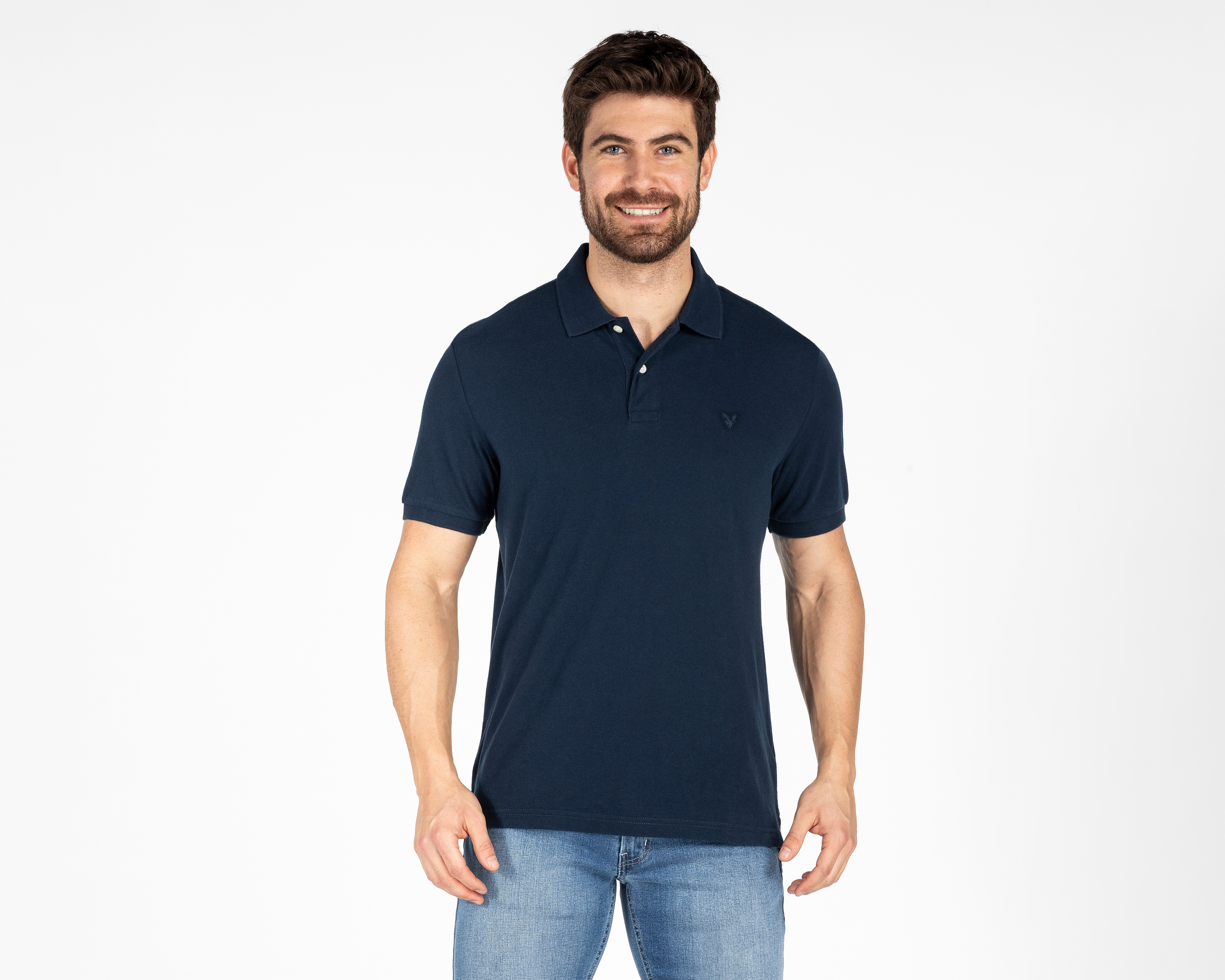 Foto 2 pulgar | Foto 1 | Playera Polo American Eagle Classic Negro para Hombre