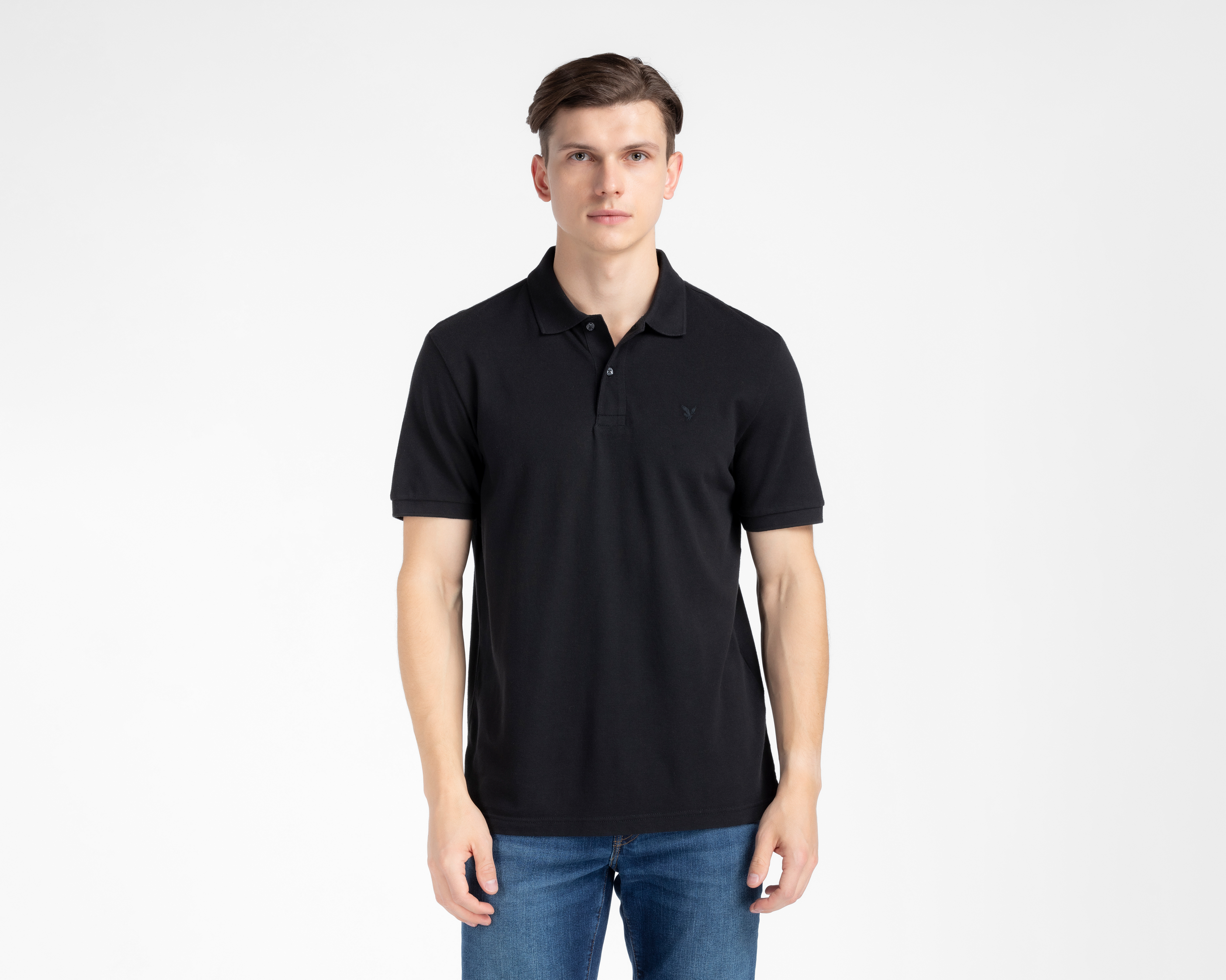 Playera Polo American Eagle Classic Negra para Hombre