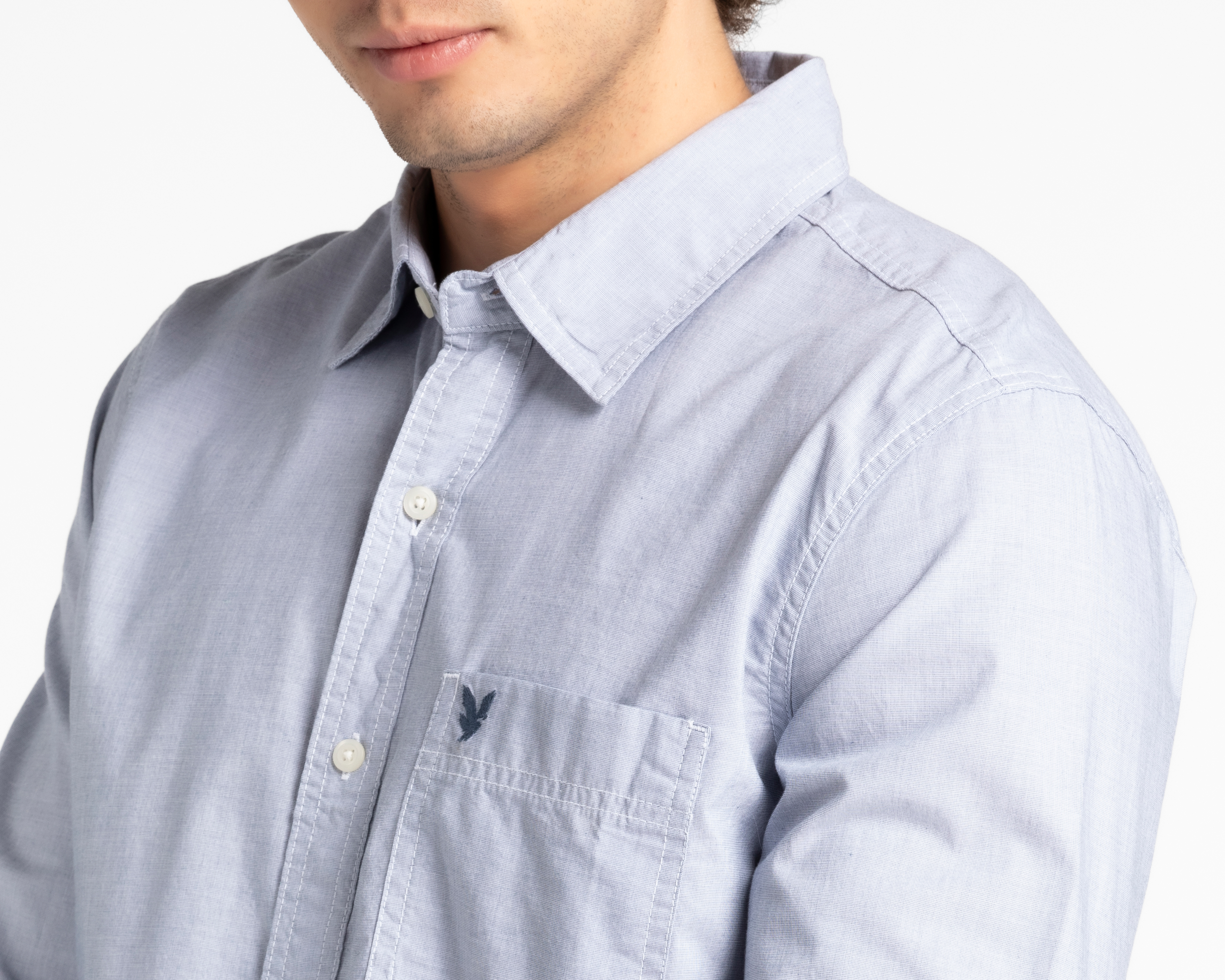 Foto 4 pulgar | Foto 3 | Camisa de Algodón American Eagle Slim Fit