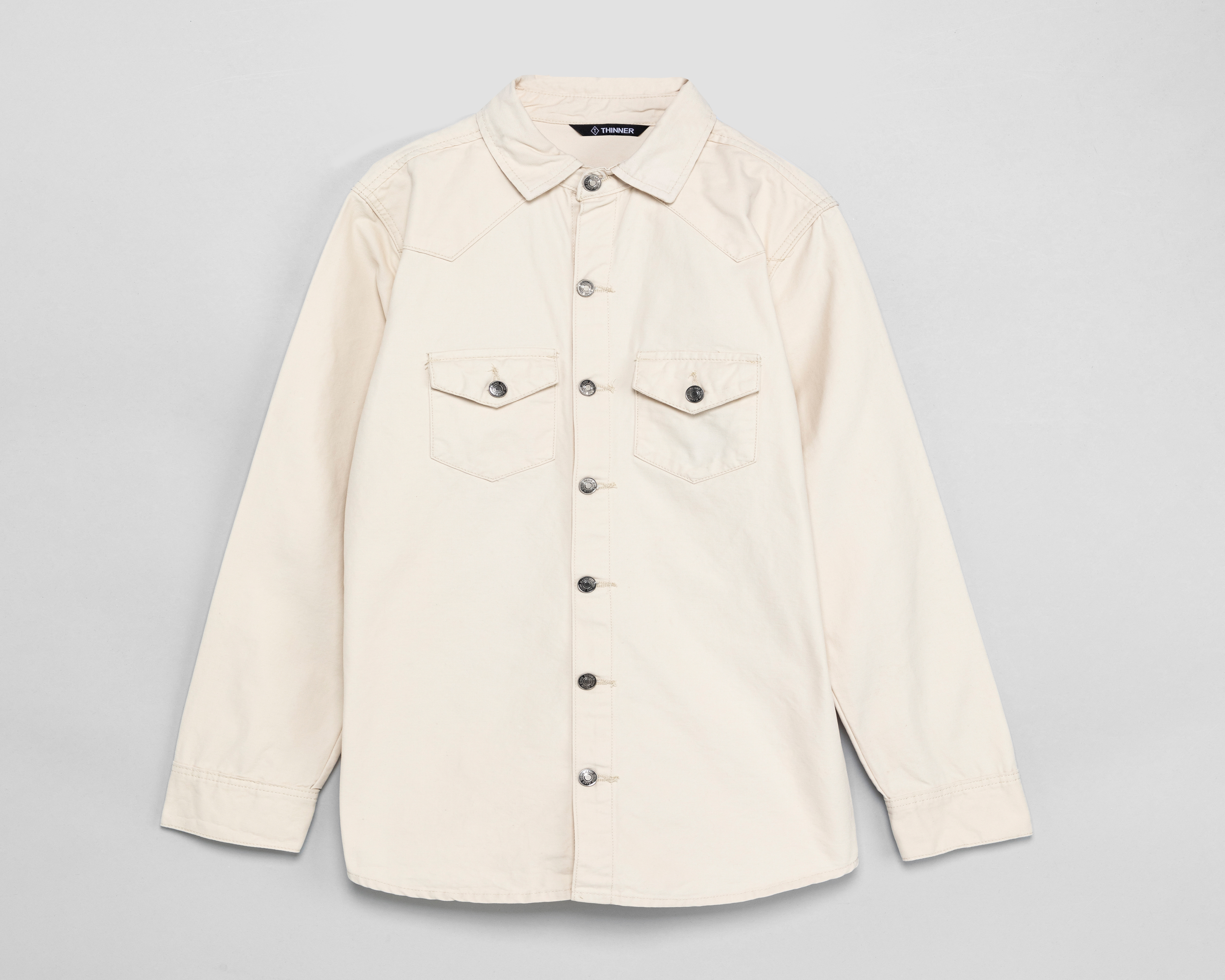 Camisa de Vestir Thinner Street Manga Larga Cuello Inglés