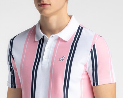 Foto 4 | Foto 4 | Playera Polo Refill Rosa y Blanco para Hombre