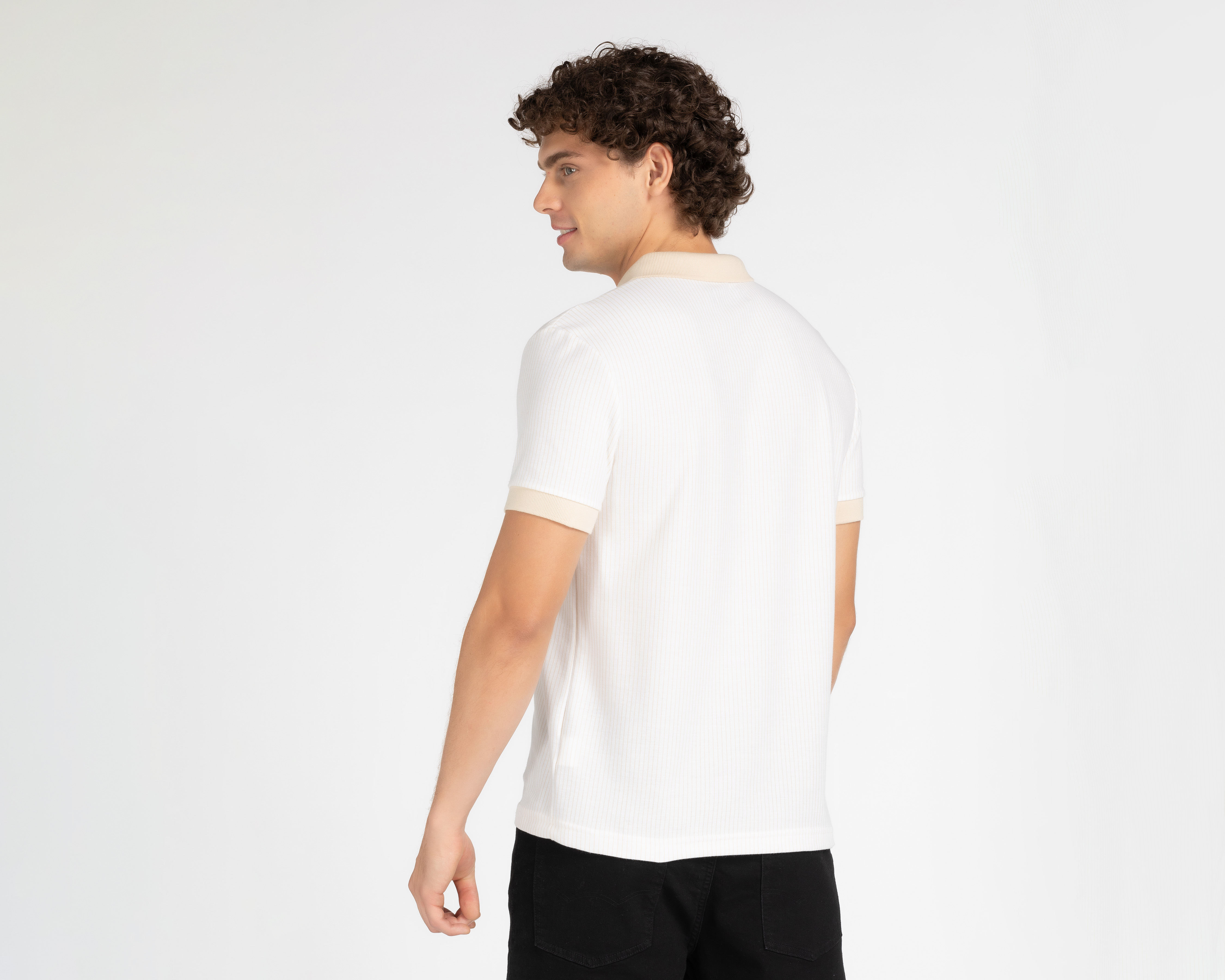 Foto 3 pulgar | Foto 2 | Playera Polo Porto Sur Blanca con Rayas para Hombre