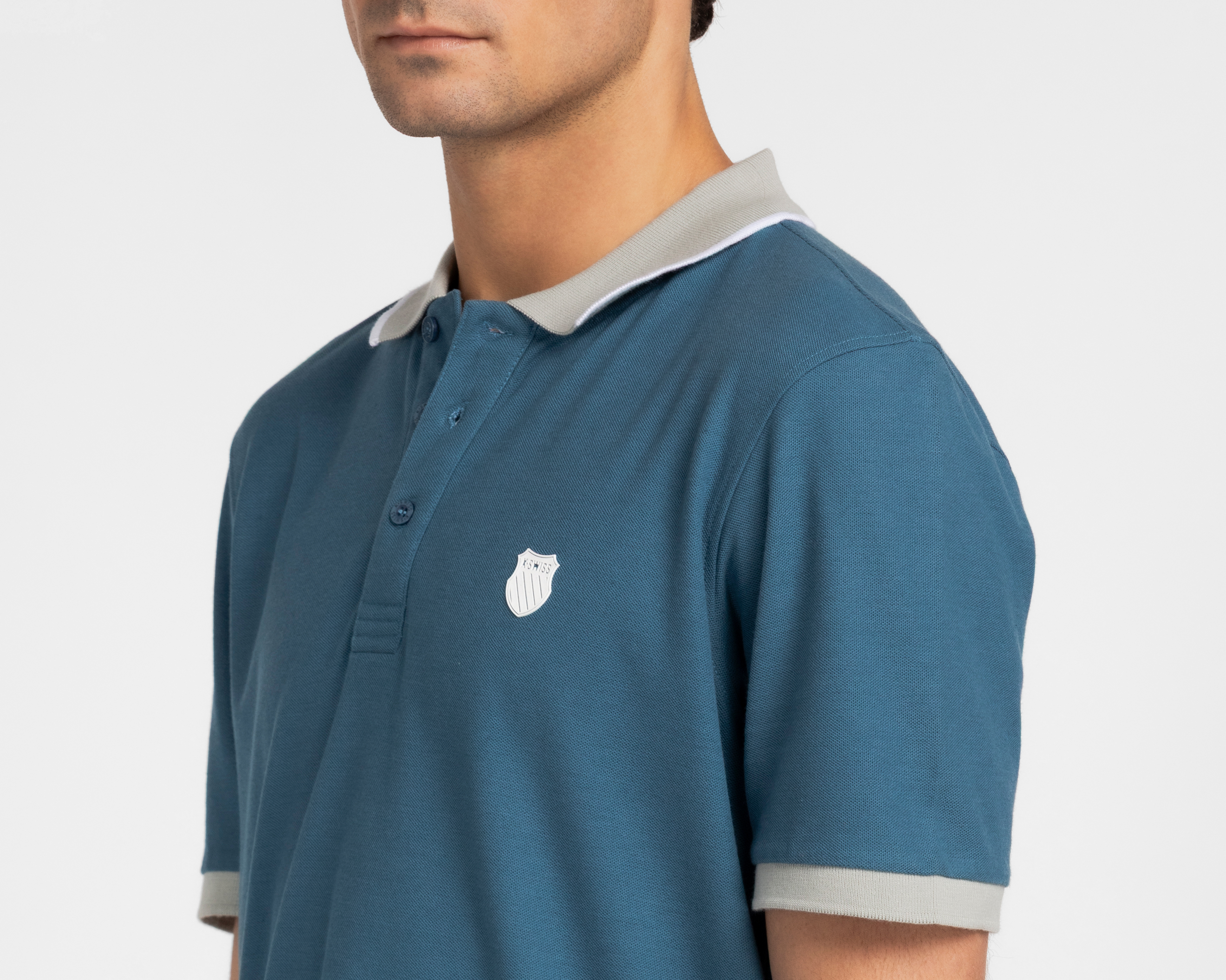 Foto 4 pulgar | Foto 3 | Playera Polo K-Swiss Azul para Hombre