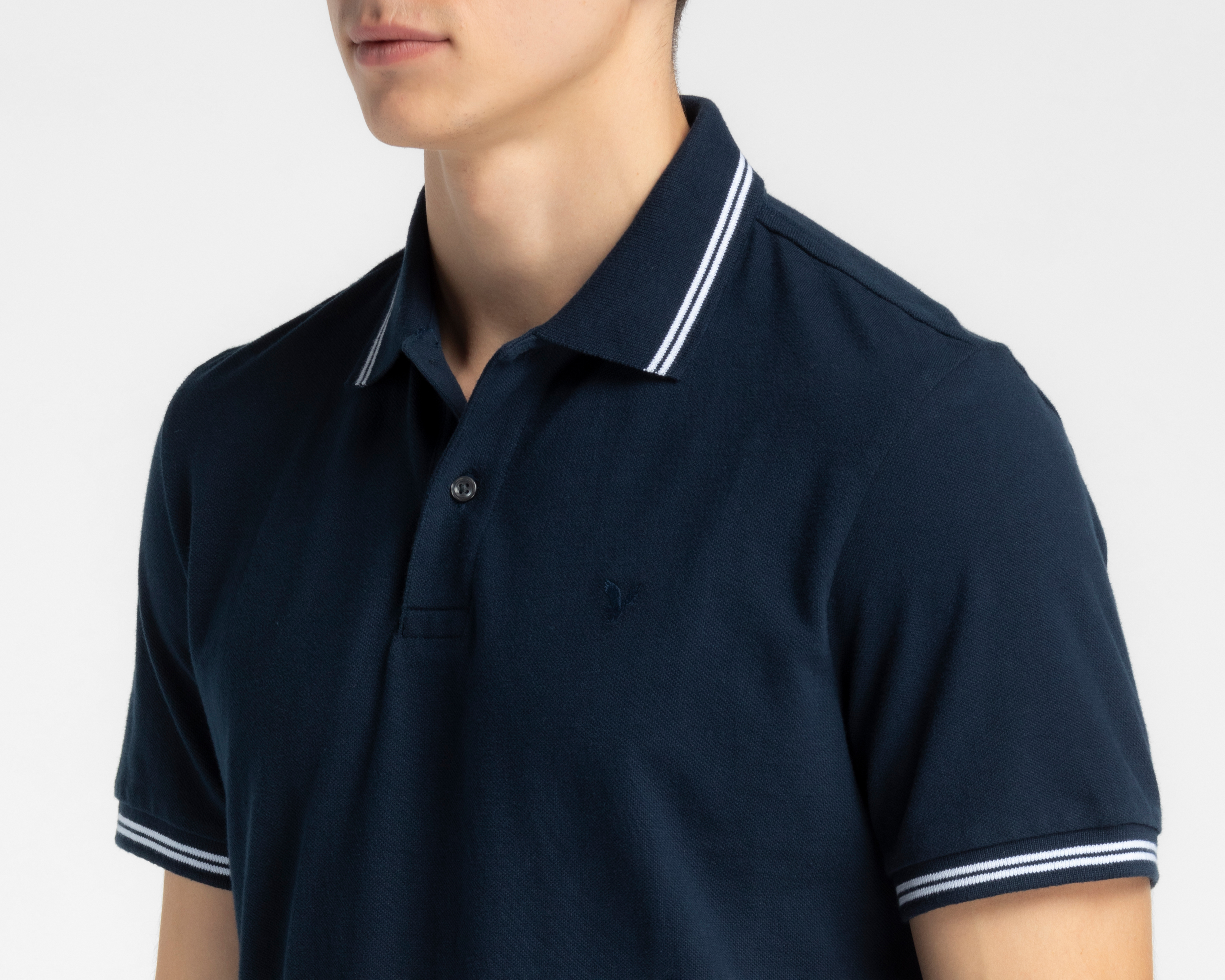 Foto 4 pulgar | Foto 3 | Playera Polo American Eagle Classic Azul Marino para Hombre