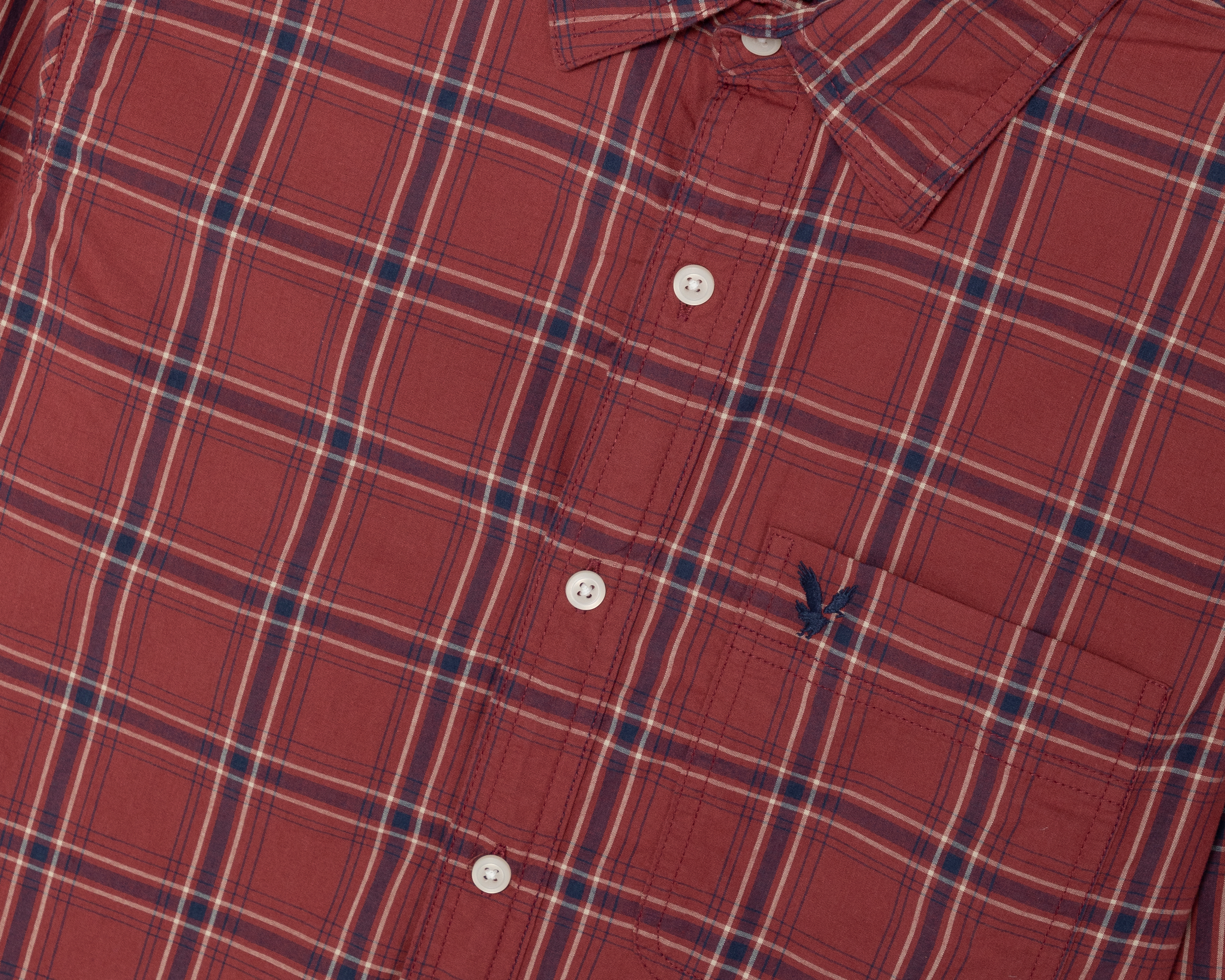 Foto 4 pulgar | Foto 3 | Camisa de Algodón American Eagle Regular Fit a Cuadros