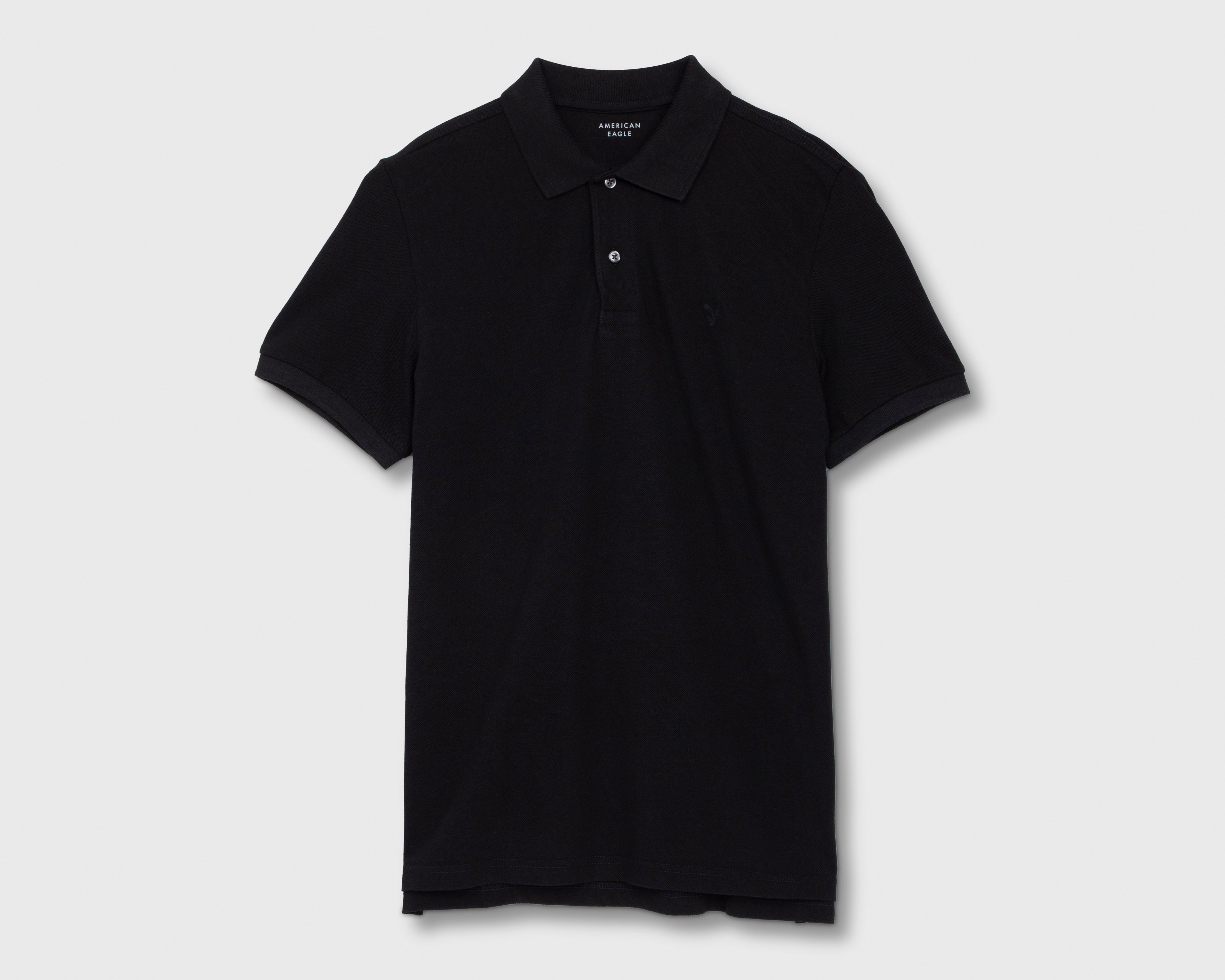 Foto 1 | Foto 1 | Playera Polo American Eagle de Piqué Negra para Hombre