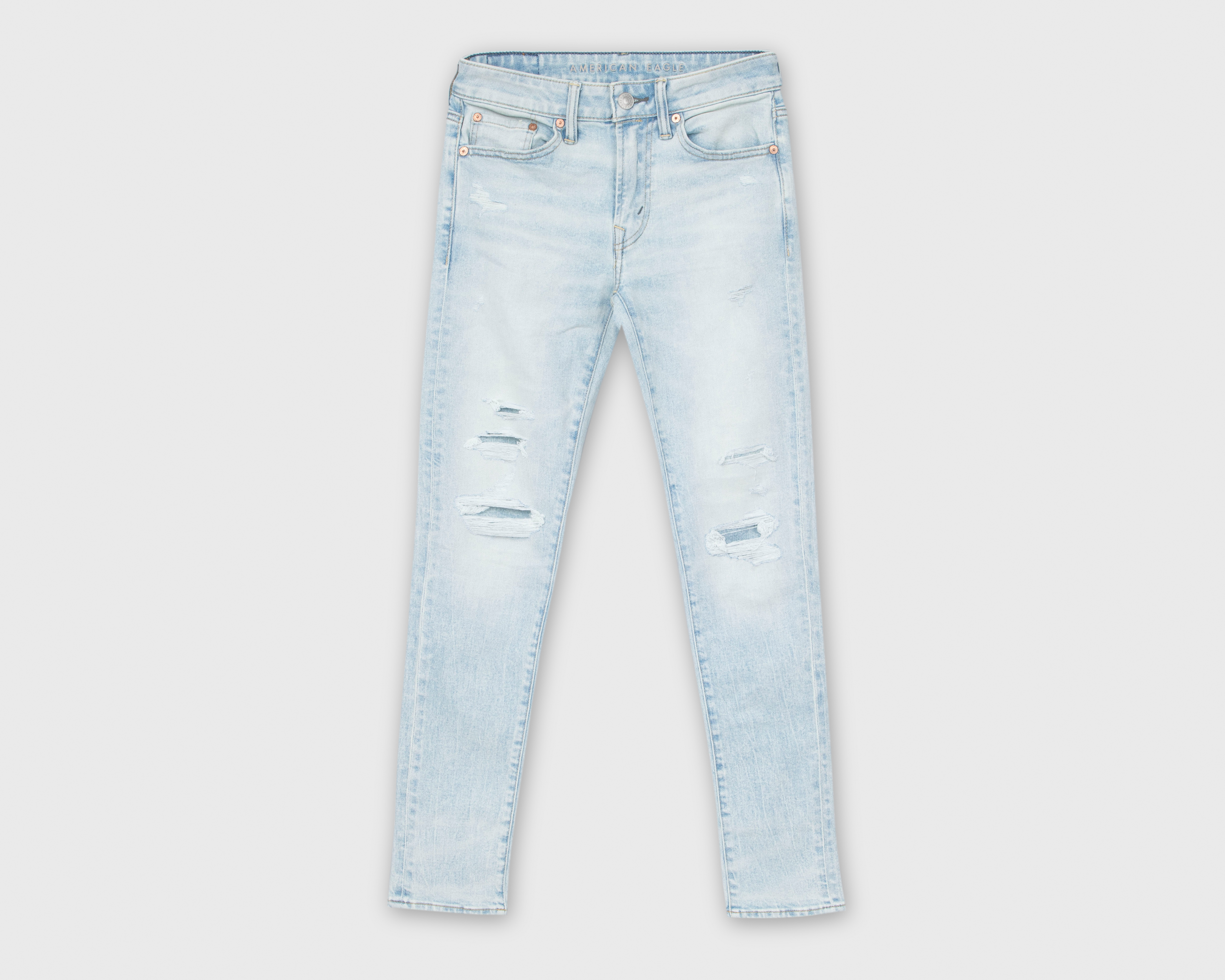 Jeans Skinny Fit American Eagle Light Destroy para Hombre