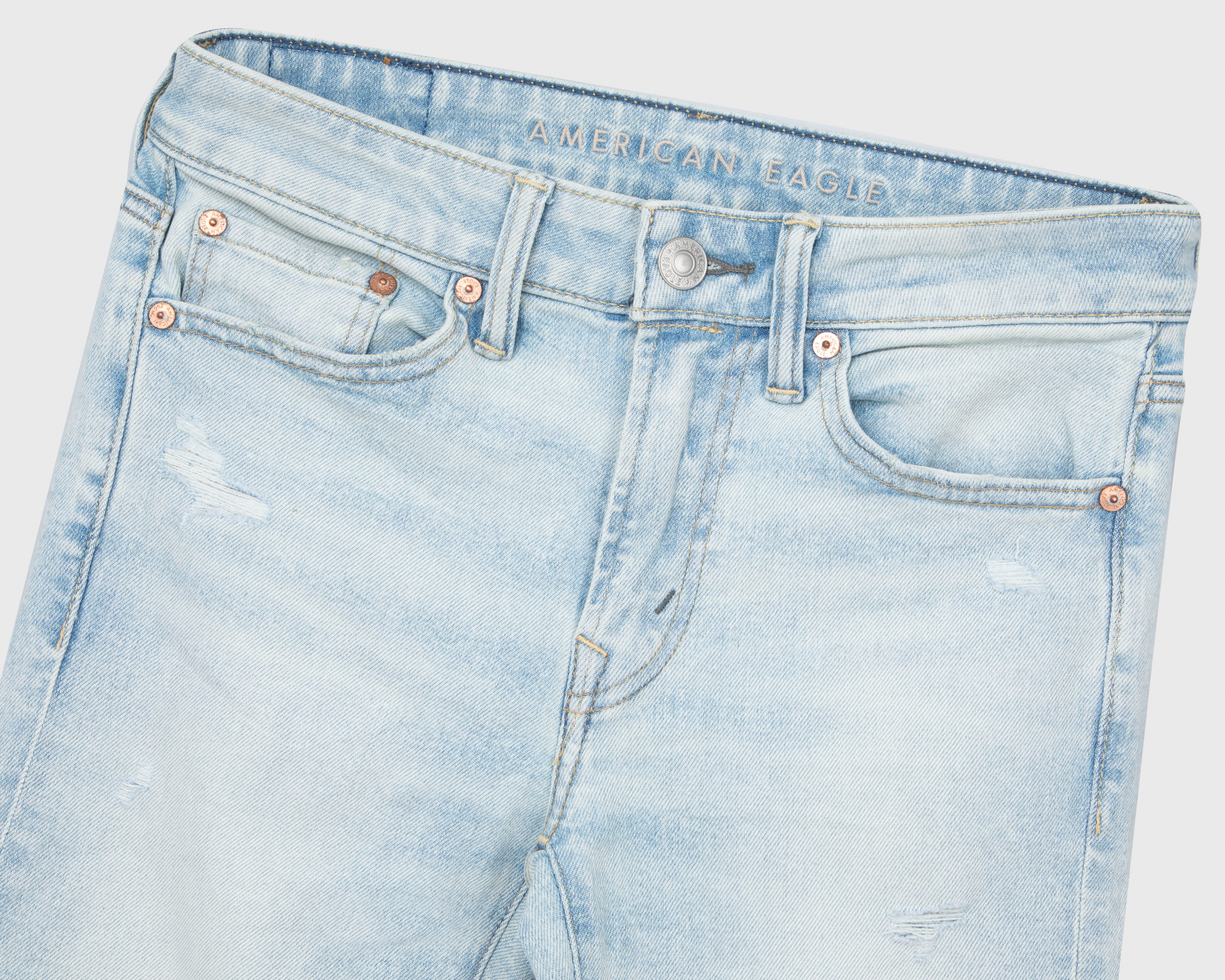 Foto 4 pulgar | Foto 3 | Jeans Skinny Fit American Eagle Light Destroy para Hombre