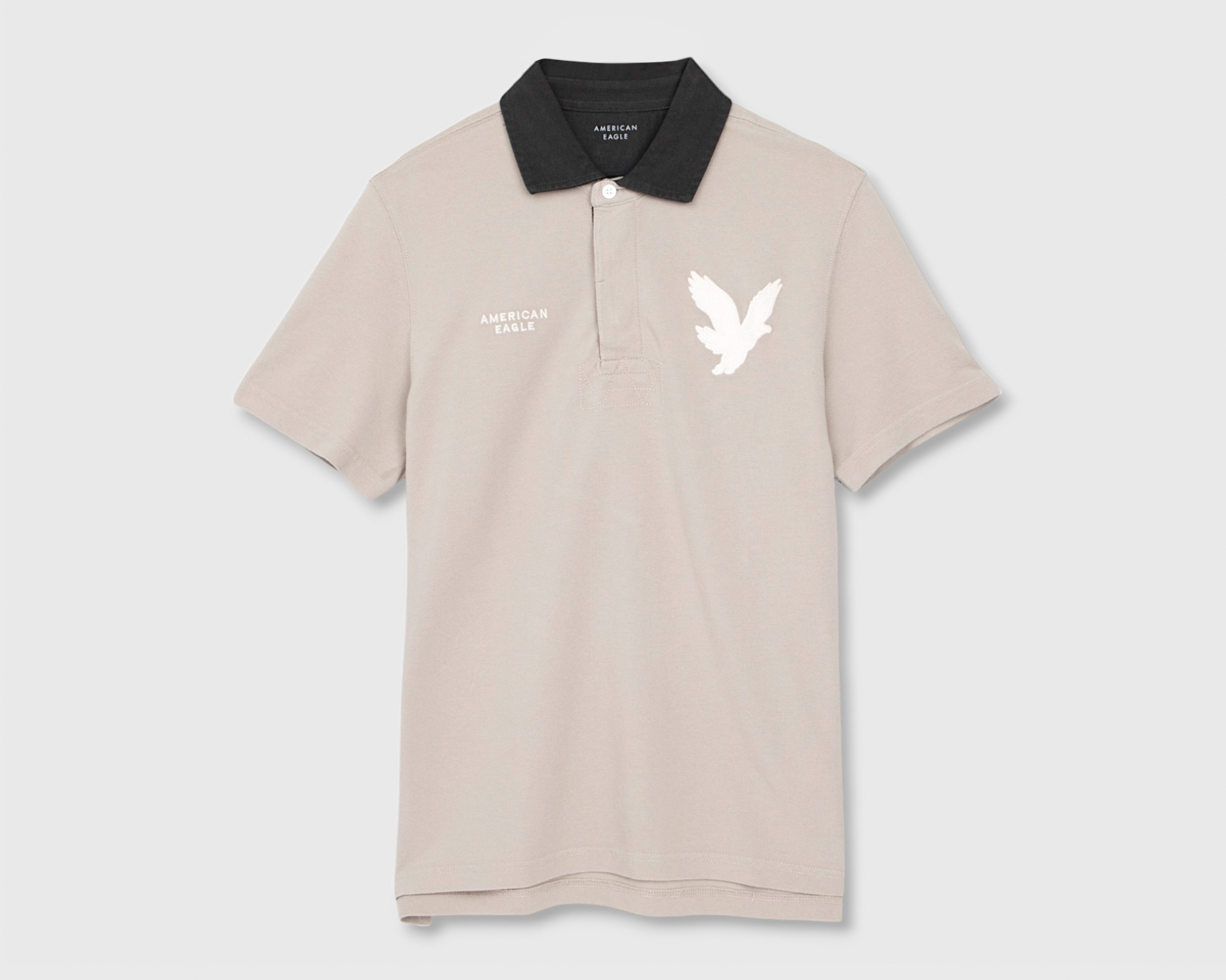 Foto 2 pulgar | Foto 1 | Playera Polo American Eagle Beige para Hombre