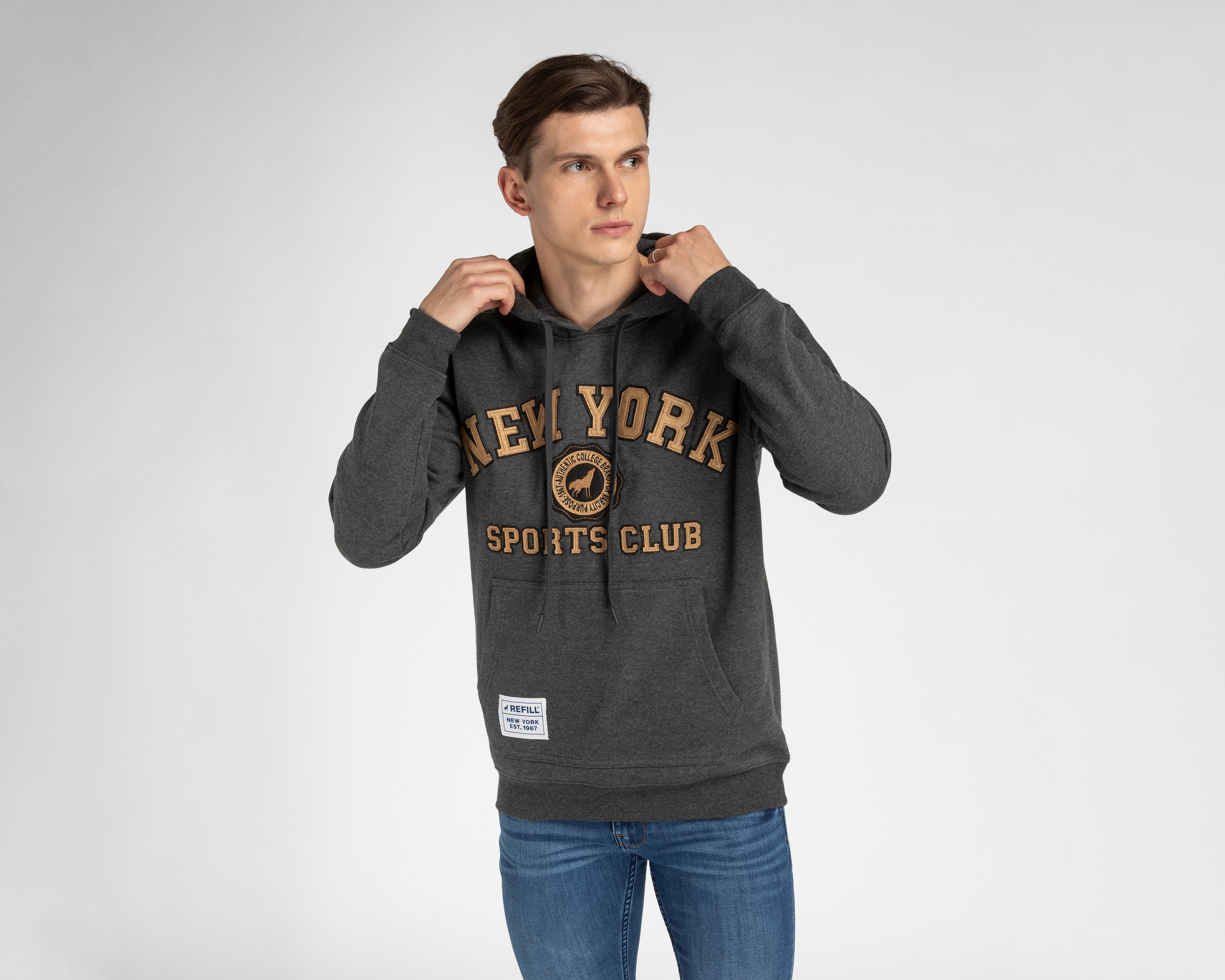 Foto 2 pulgar | Foto 1 | Sudadera Refill con Capucha para Hombre