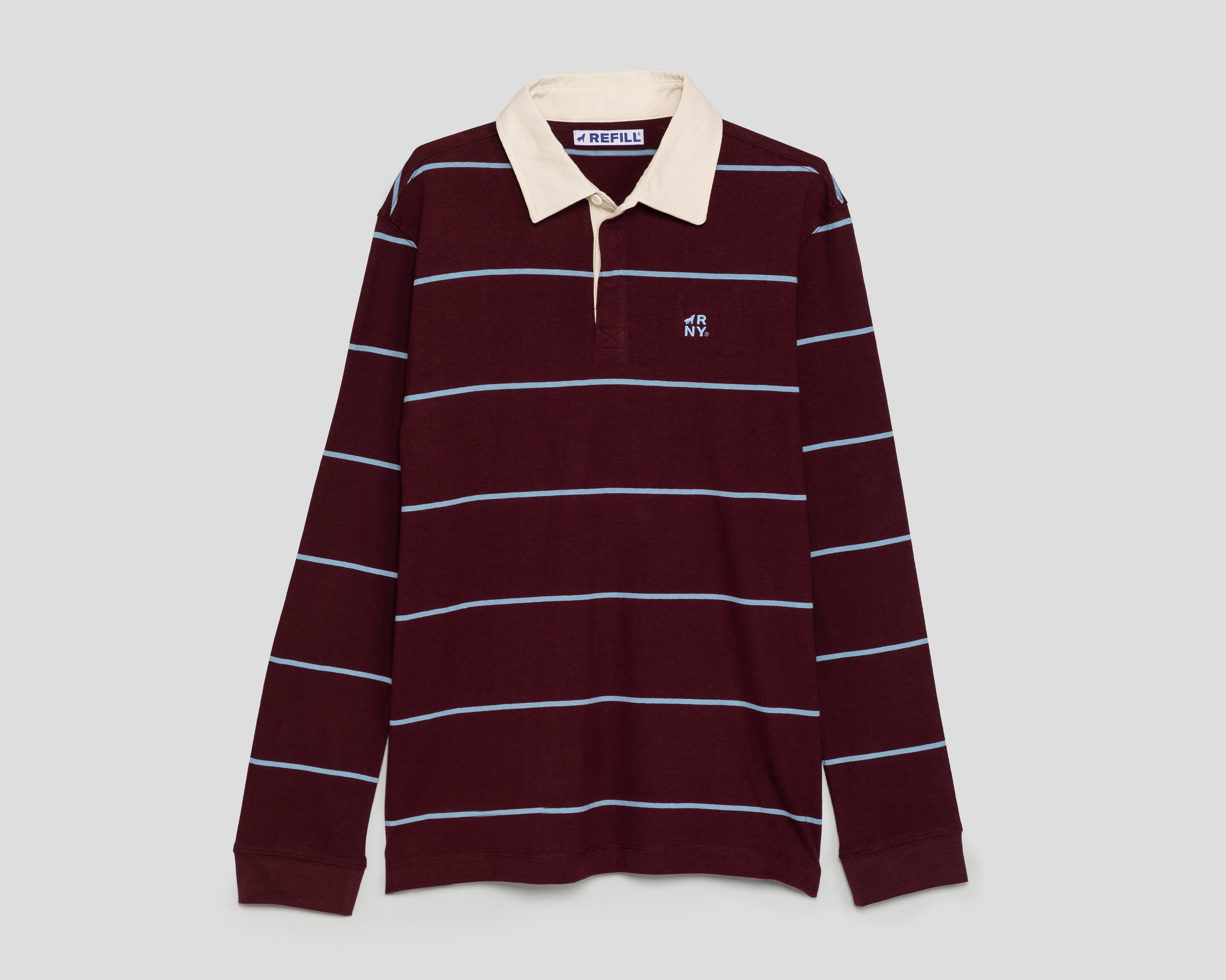 Foto 2 pulgar | Foto 1 | Playera Polo Refill Manga Larga Tinta con Rayas para Hombre