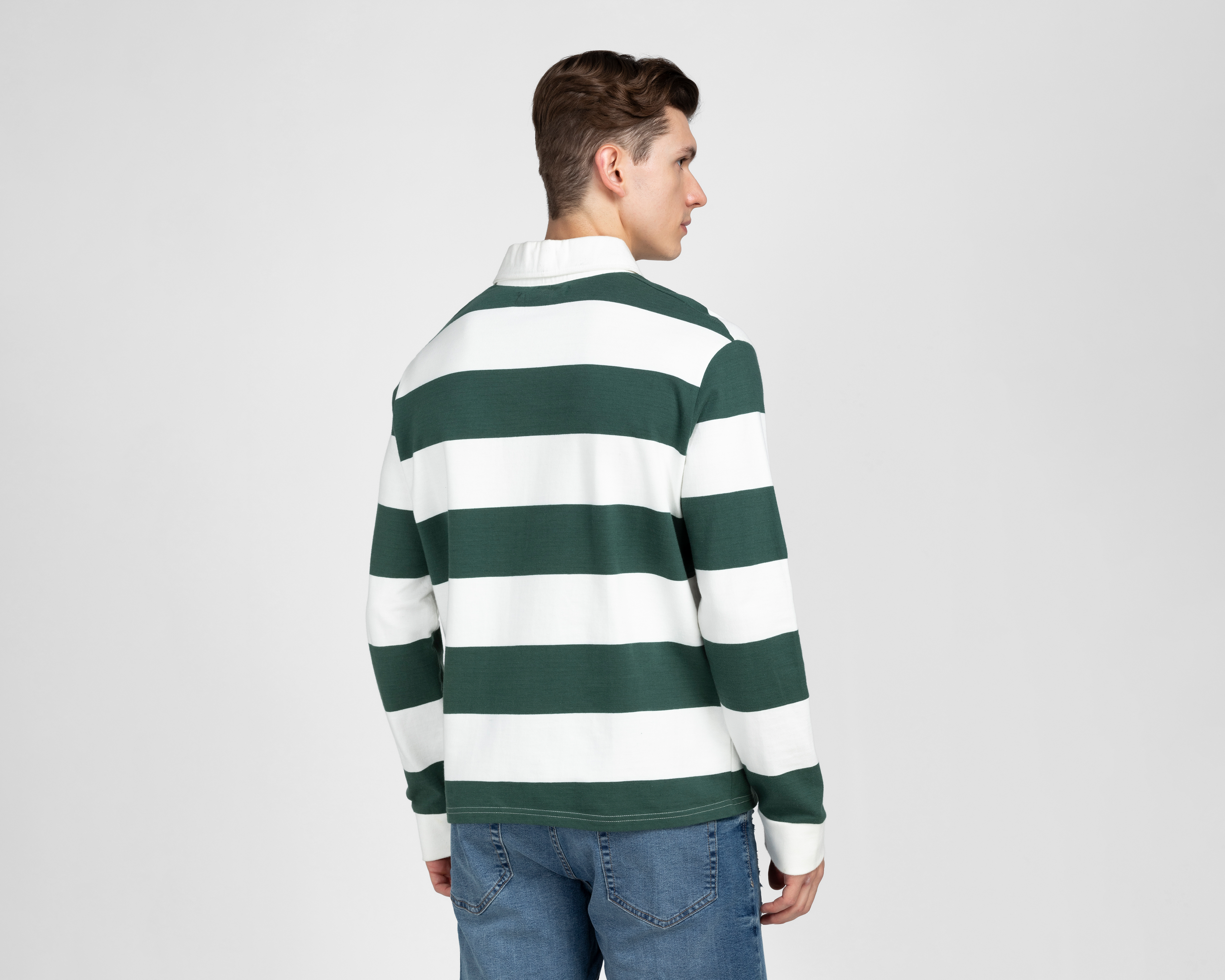 Foto 4 pulgar | Foto 3 | Playera Polo Refill Manga Larga Rayada para Hombre