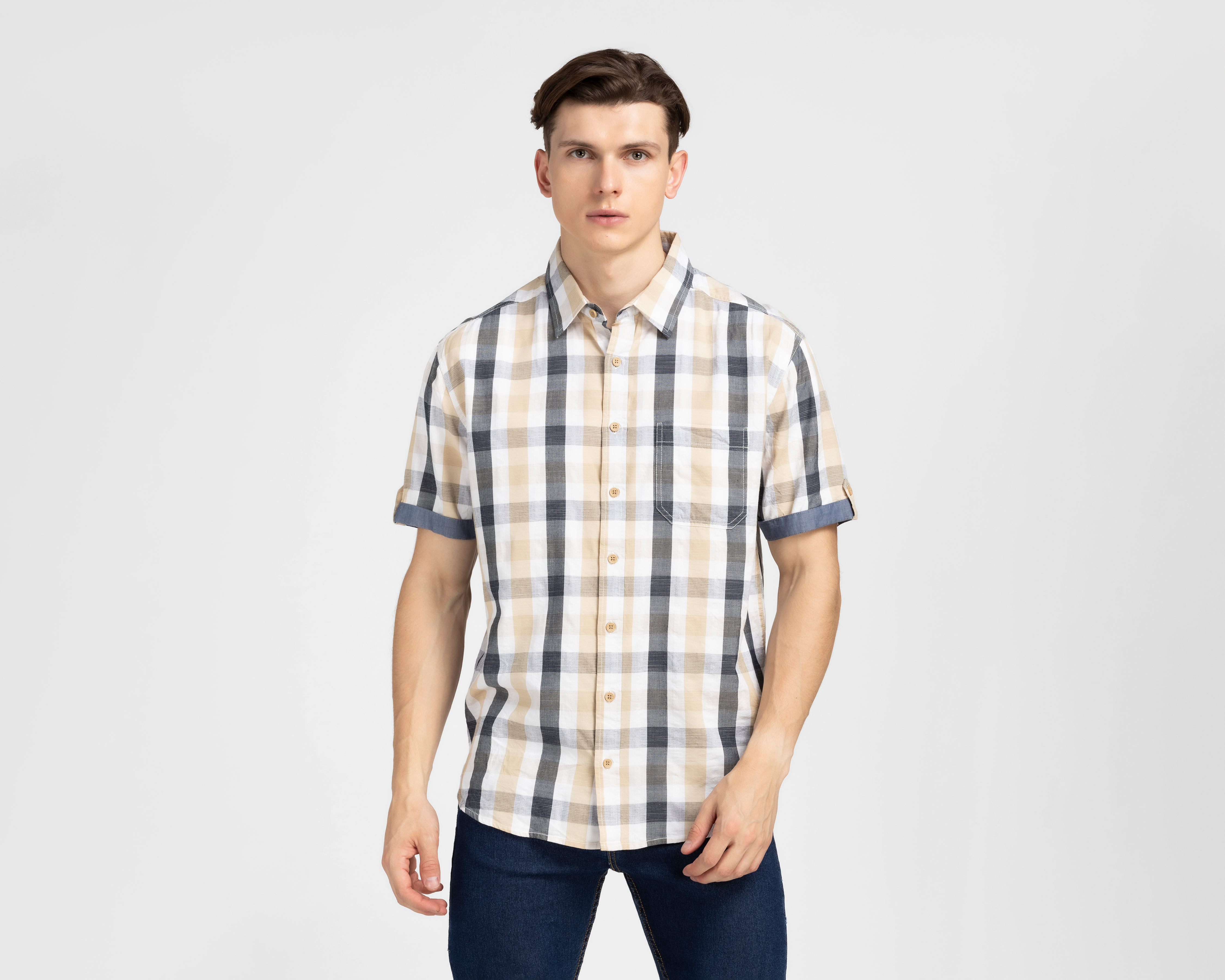 Foto 2 pulgar | Foto 1 | Camisa Casual Porto Sur Regular Fit a Cuadros