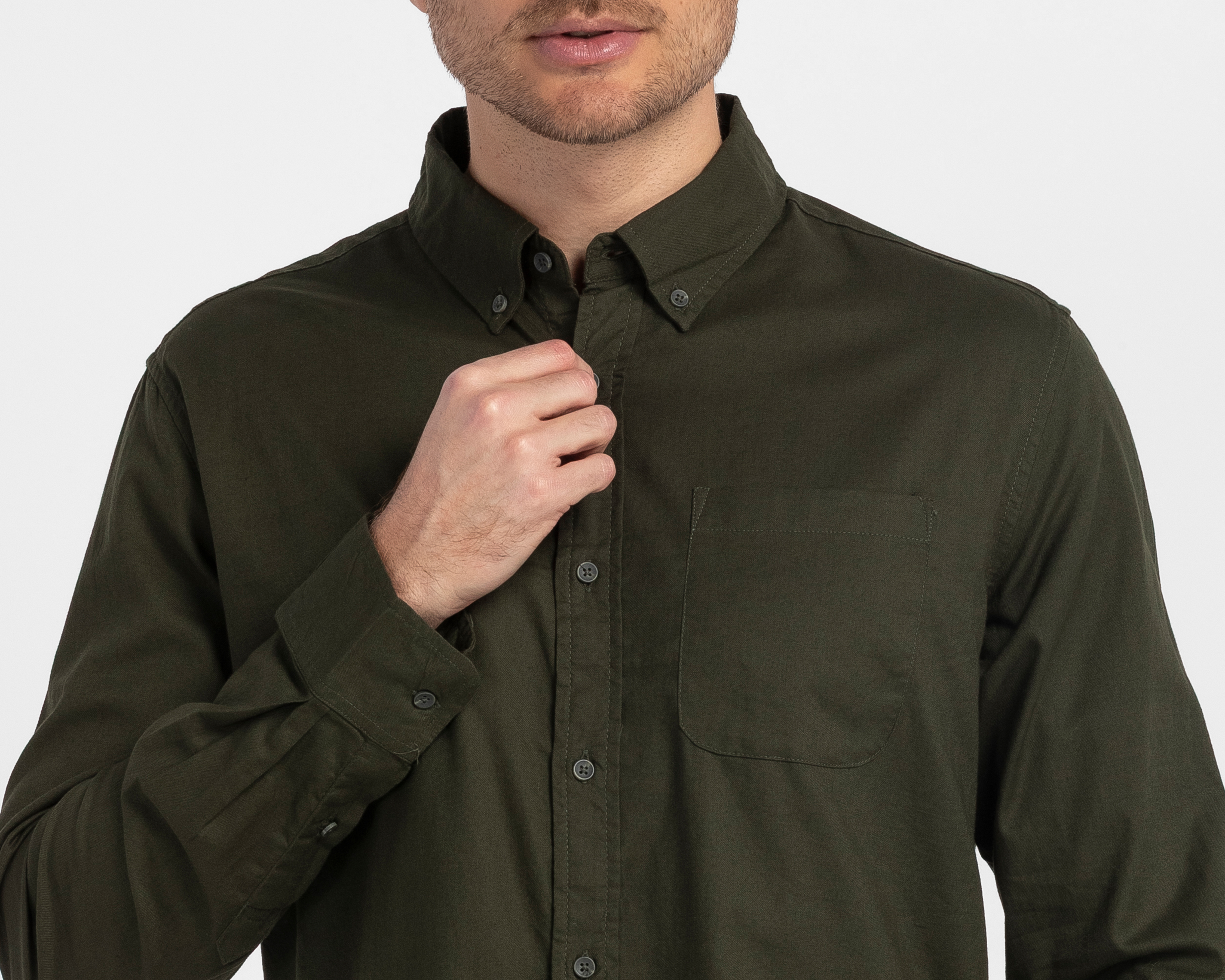 Foto 5 pulgar | Foto 4 | Camisa Casual de Algodón Refill Regular Verde