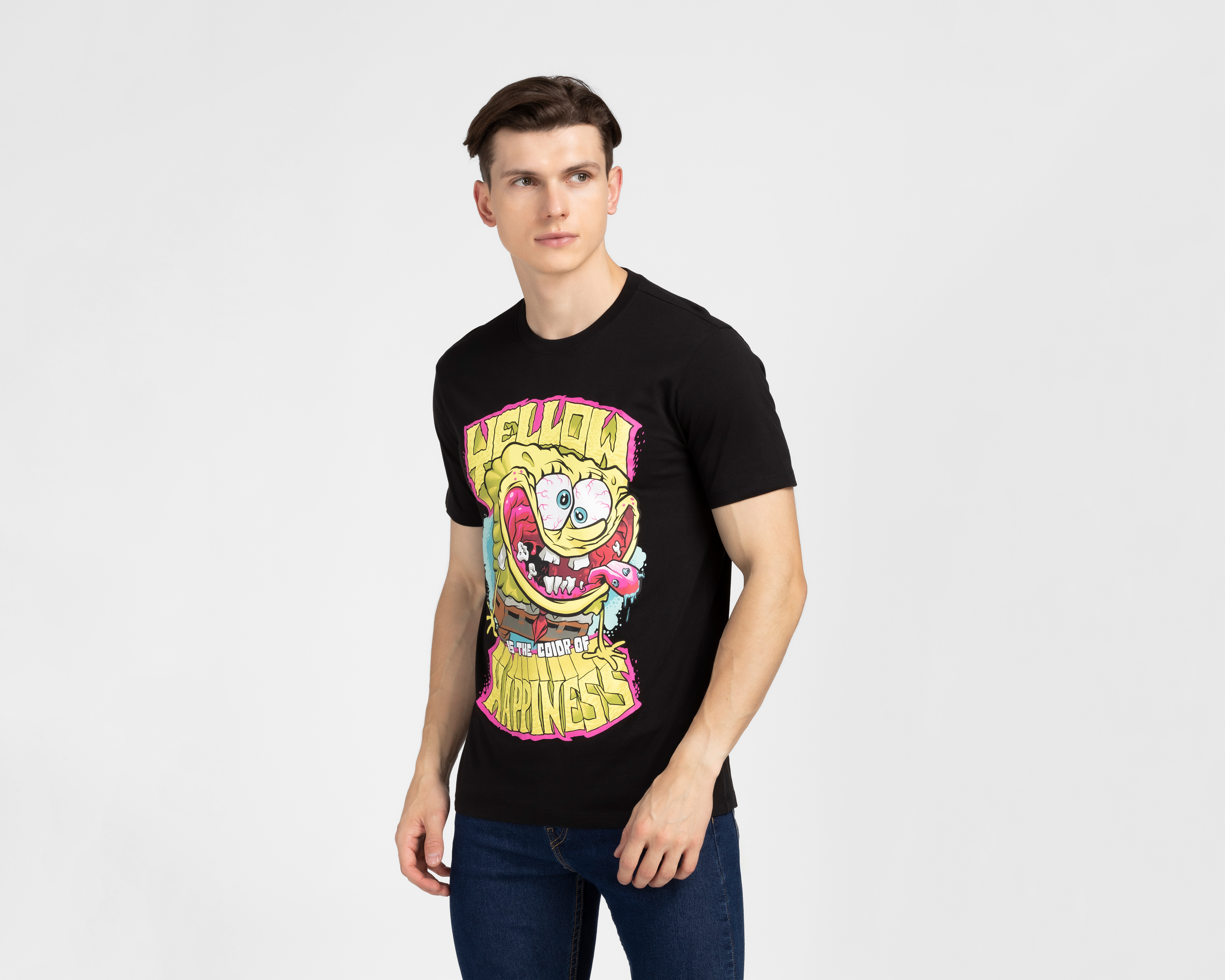 Foto 2 pulgar | Foto 1 | Playera Bob Esponja Cuello Redondo