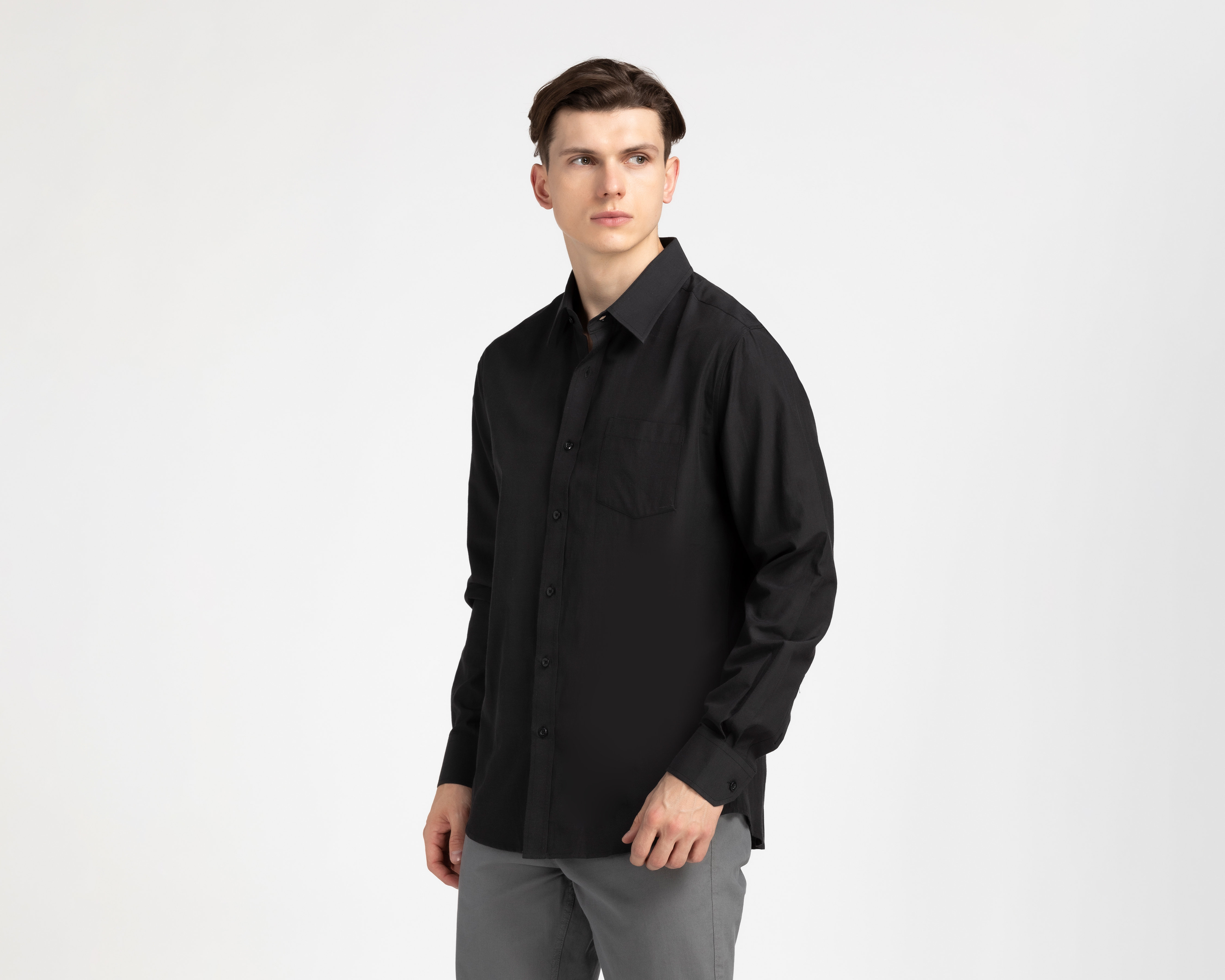 Camisa de Vestir Wall Street Manga Larga Cuello Americano