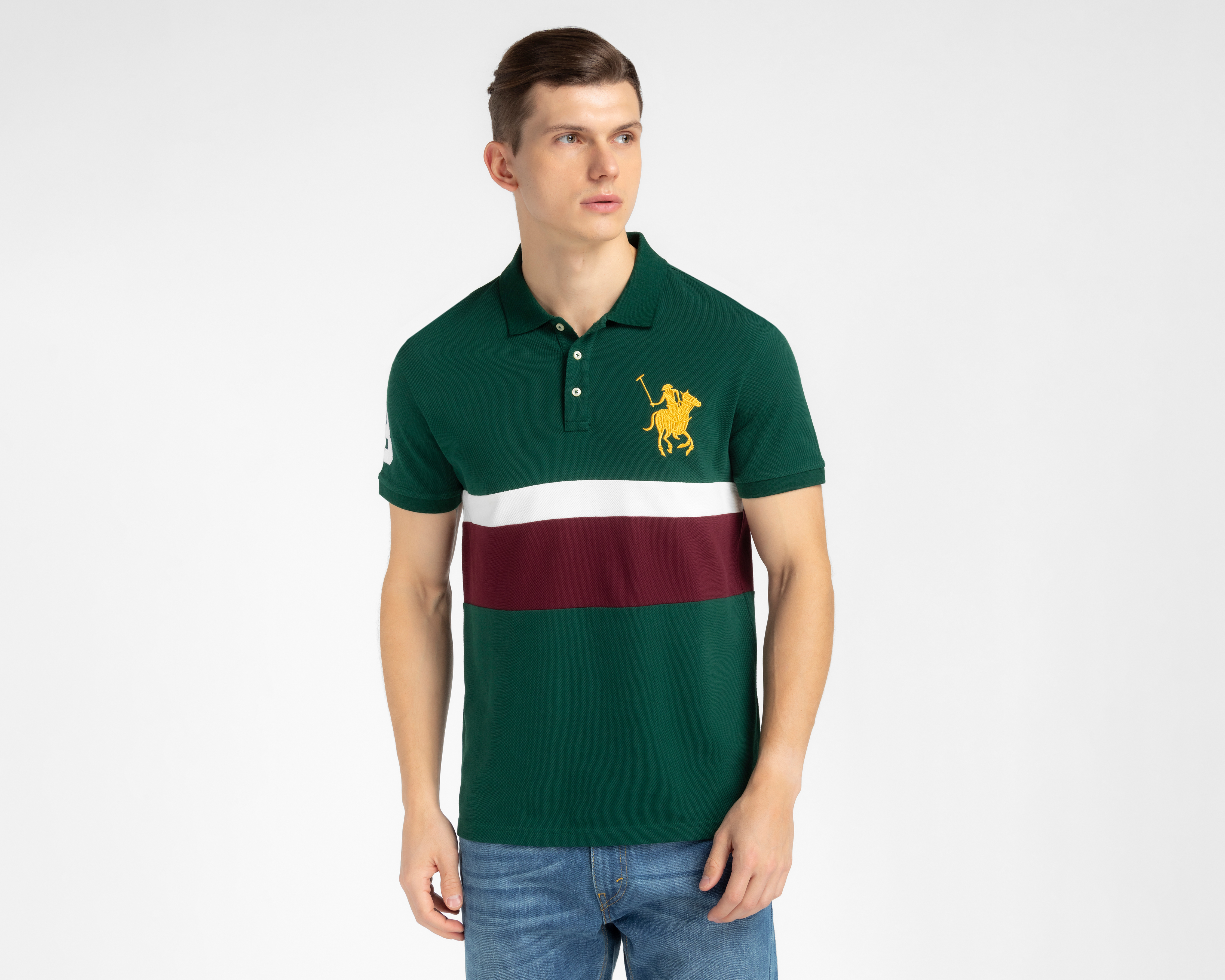 Playera Polo York Team Polo Club Verde para Hombre