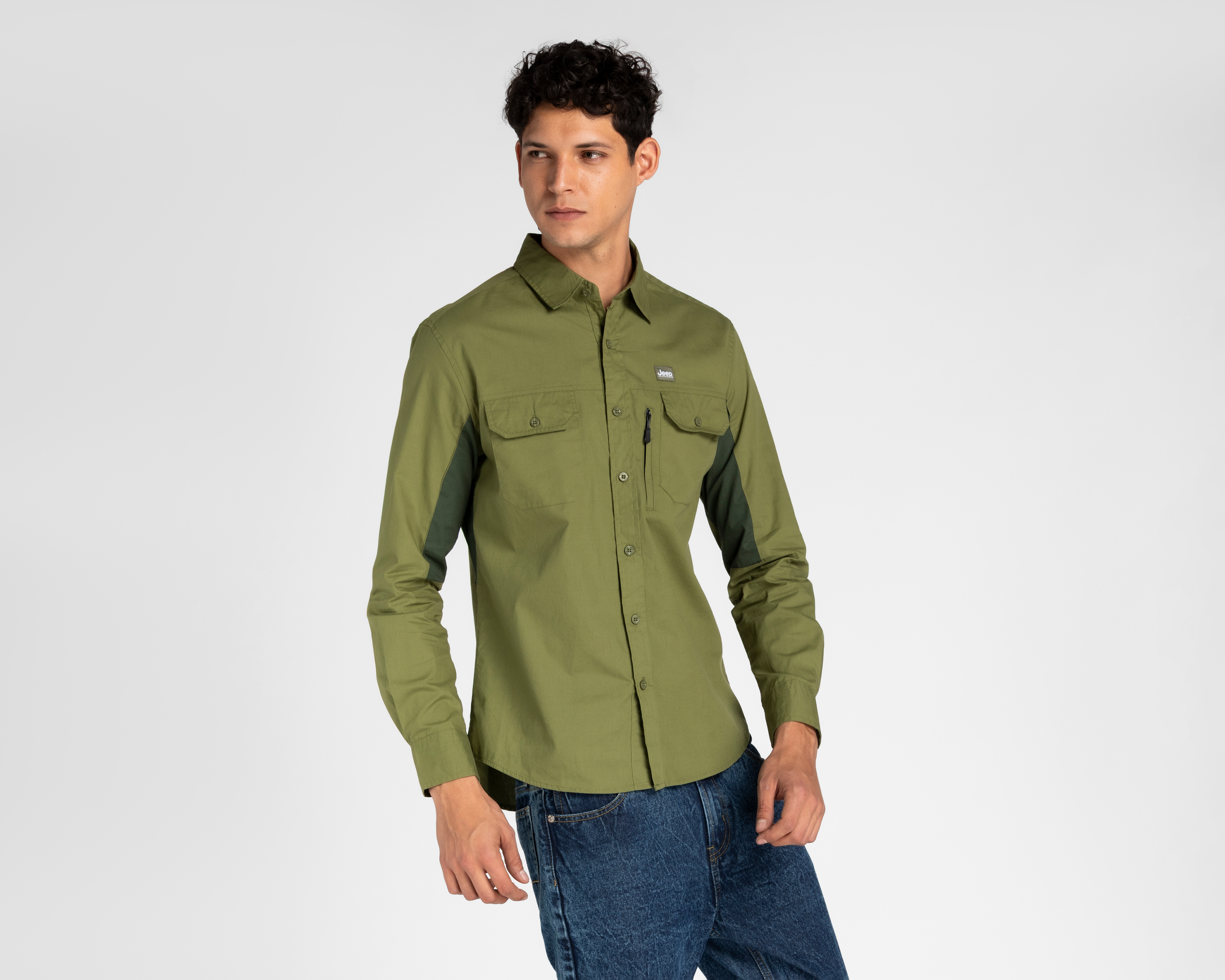 Camisa Casual de Algodón Jeep Regular Fit Verde