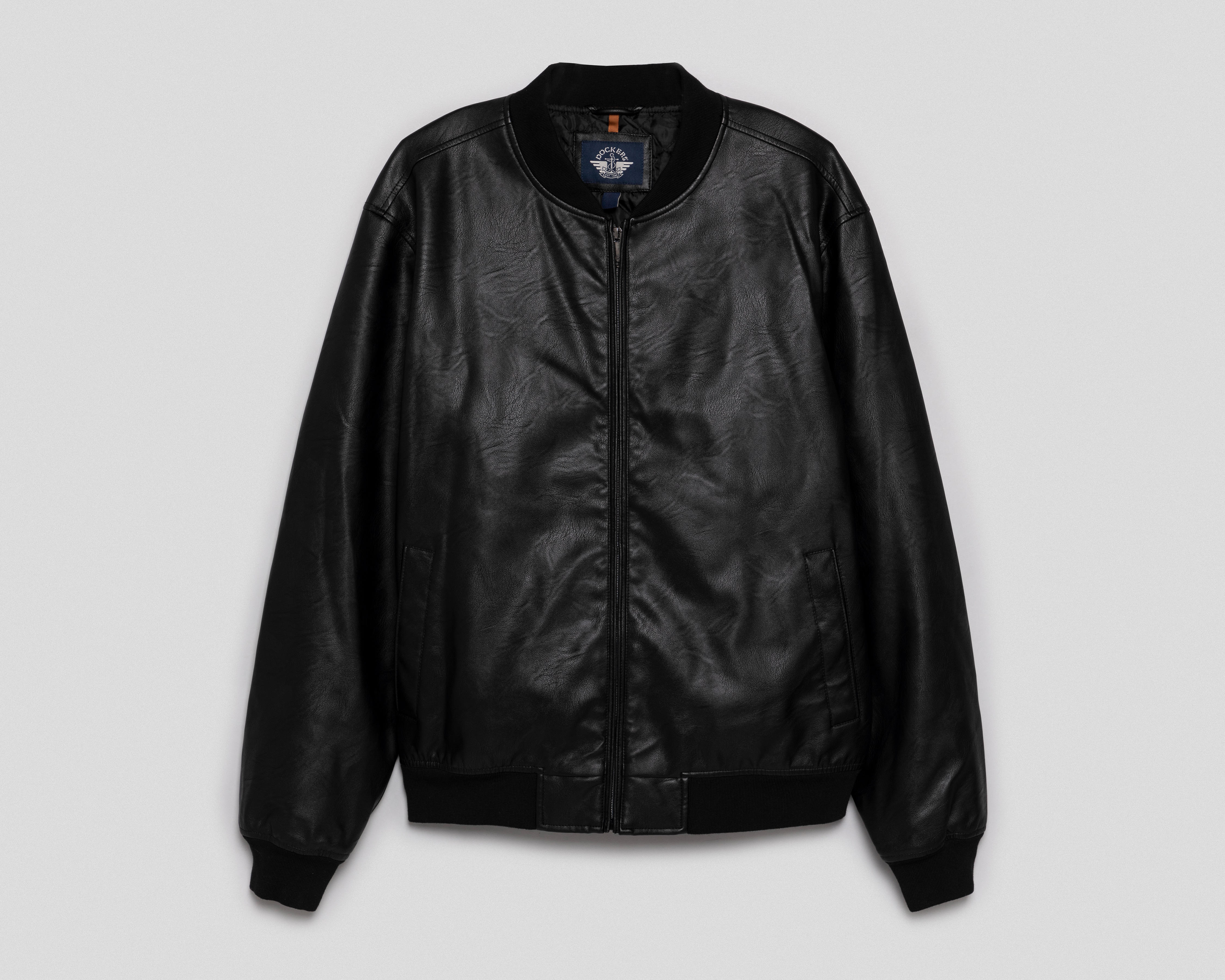 Leather Chamarra Dockers Negra Dockers Mens James Faux Chaqueta De