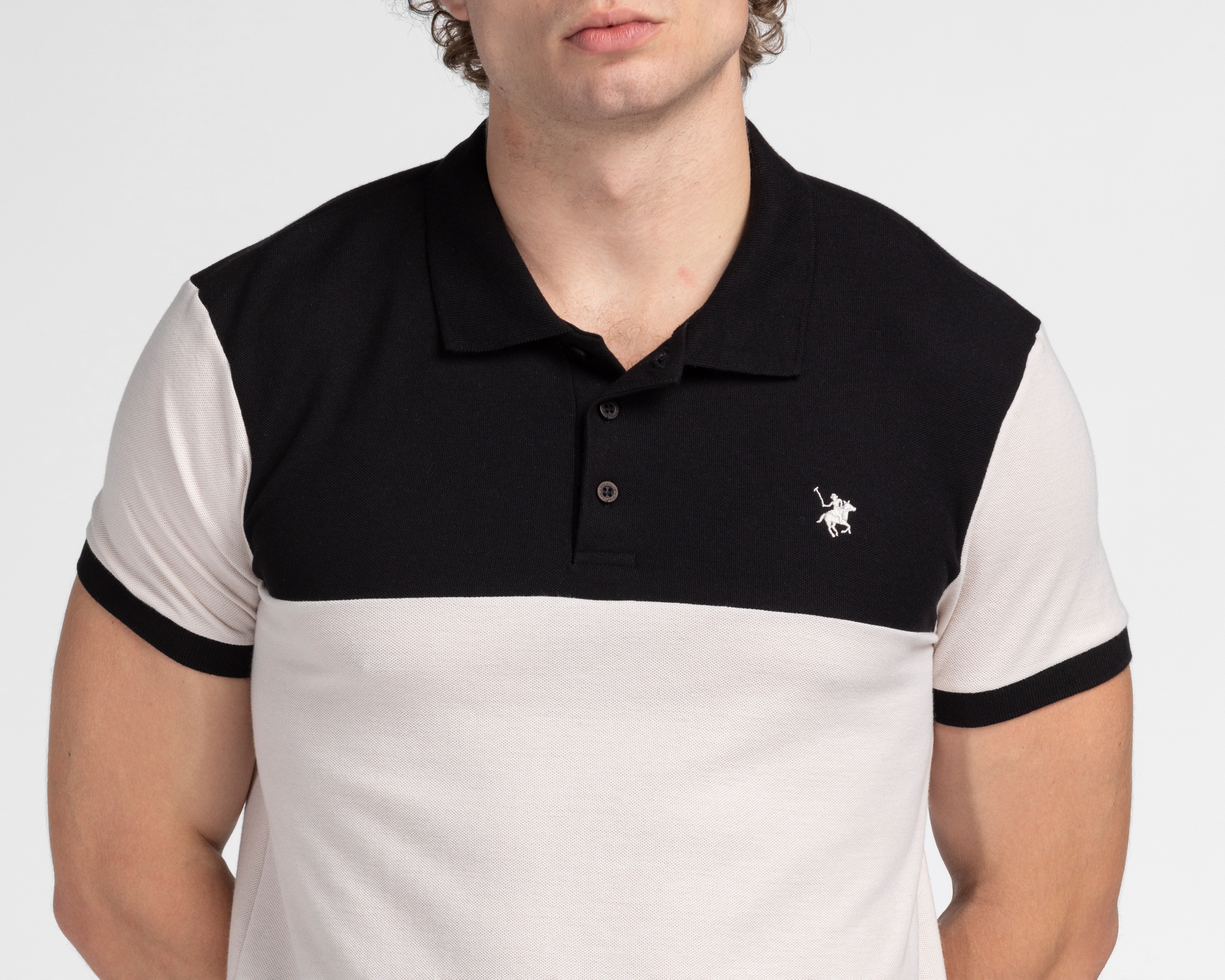 Foto 3 | Foto 3 | Playera Polo York Team Polo Club Negra y Beige para Hombre