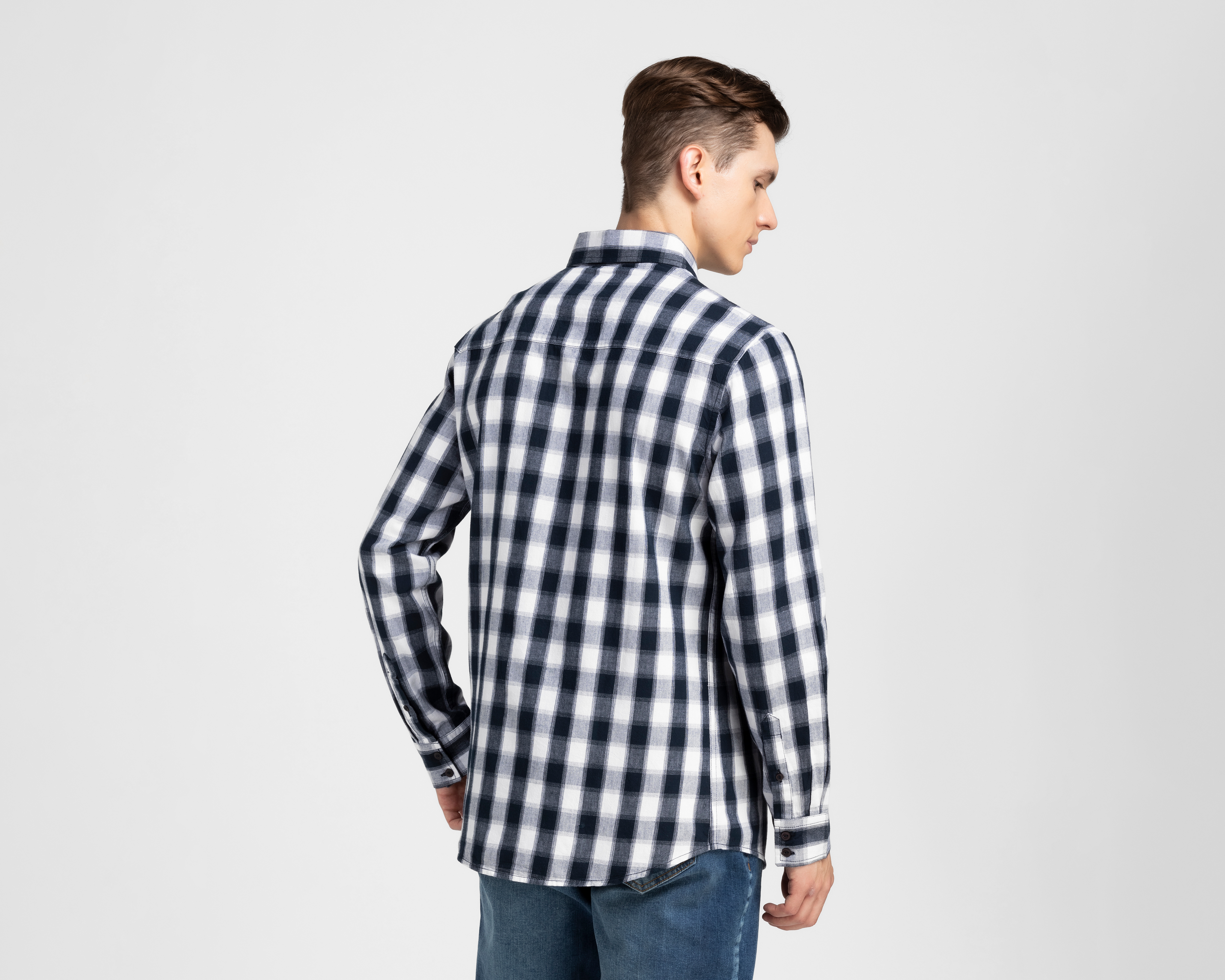 Foto 4 pulgar | Foto 3 | Camisa de Moda de Algodón Refill Regular a Cuadros