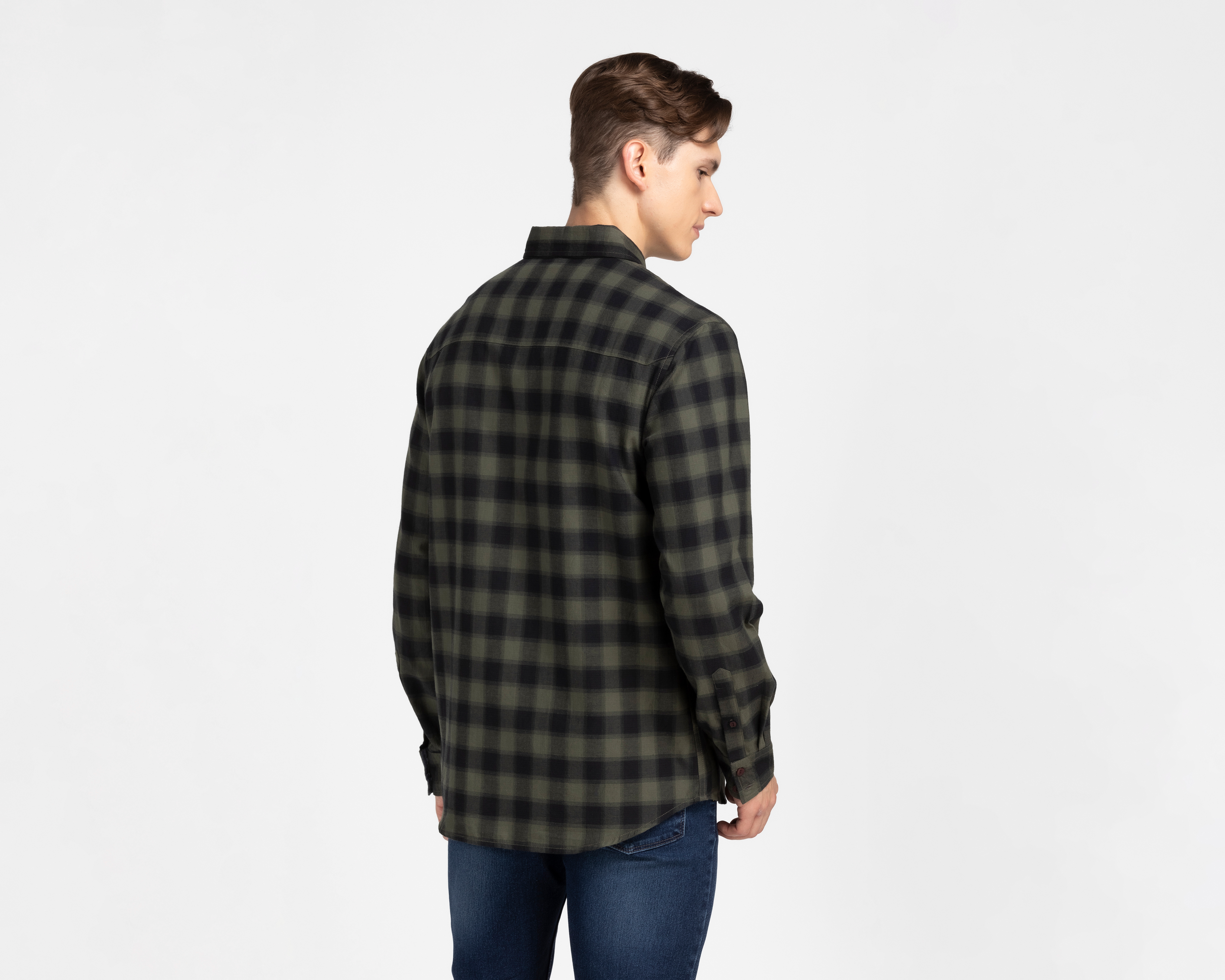 Foto 4 pulgar | Foto 3 | Camisa de Moda de Algodón Refill Regular a Cuadros