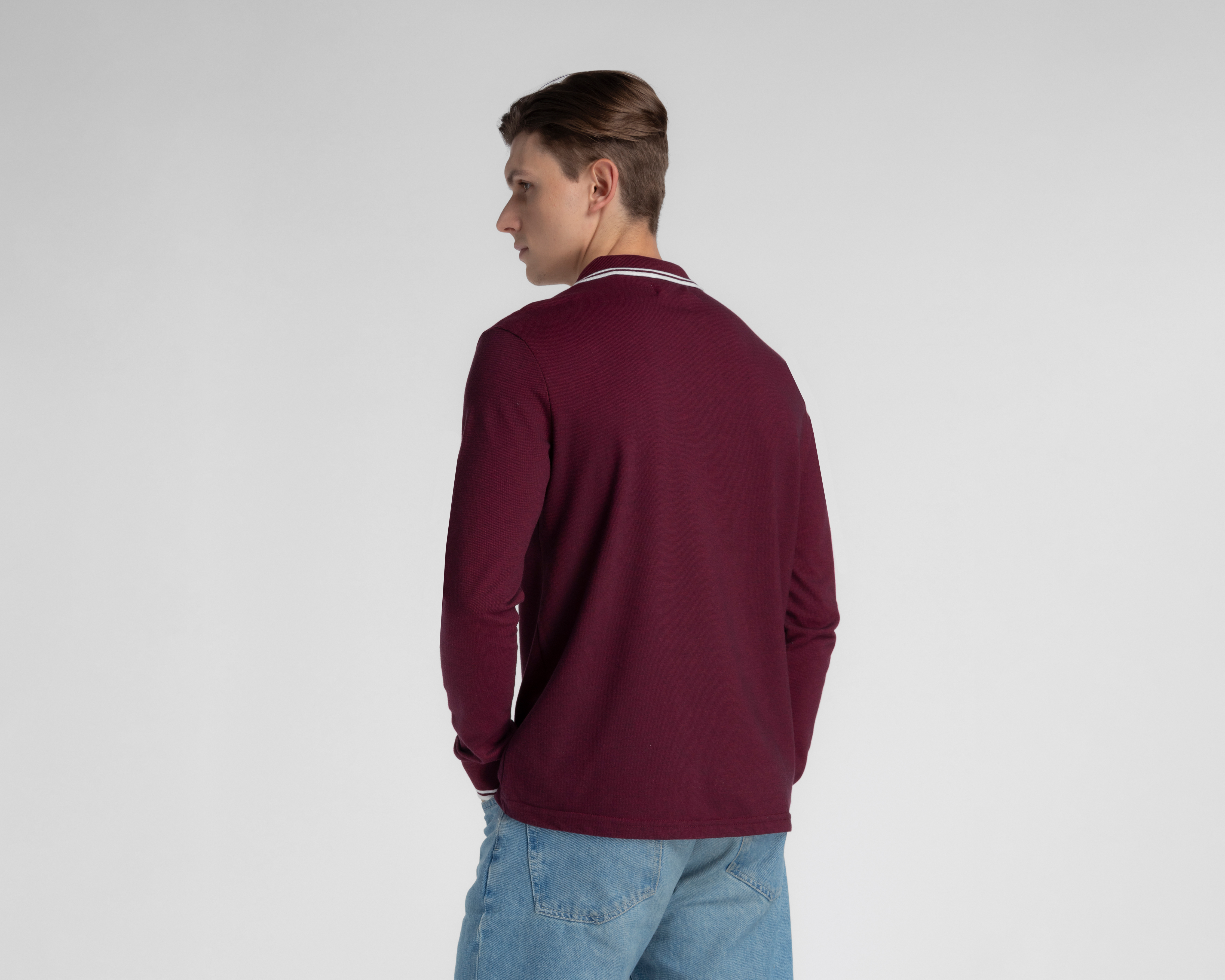 Foto 4 pulgar | Foto 3 | Playera Polo Refill Manga Larga Tinta para Hombre