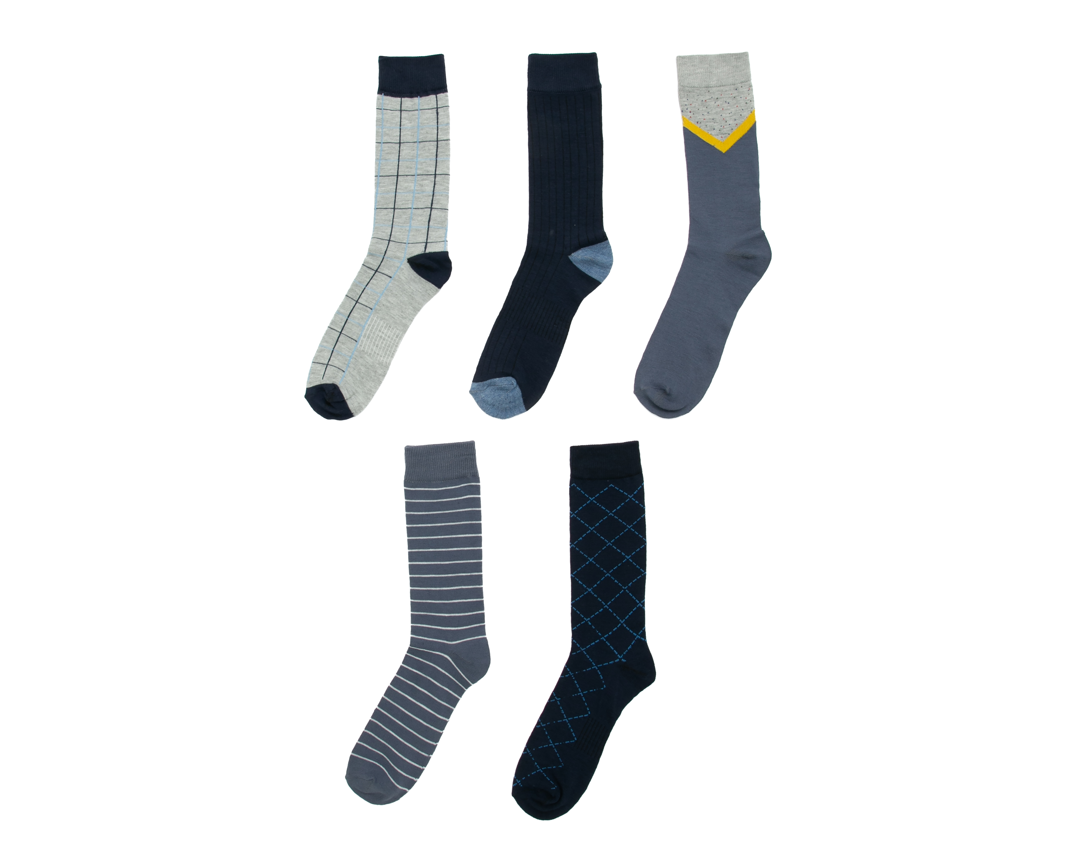 Foto 2 pulgar | Foto 1 | Calcetas Largas Wall Street para Hombre 5 Pares