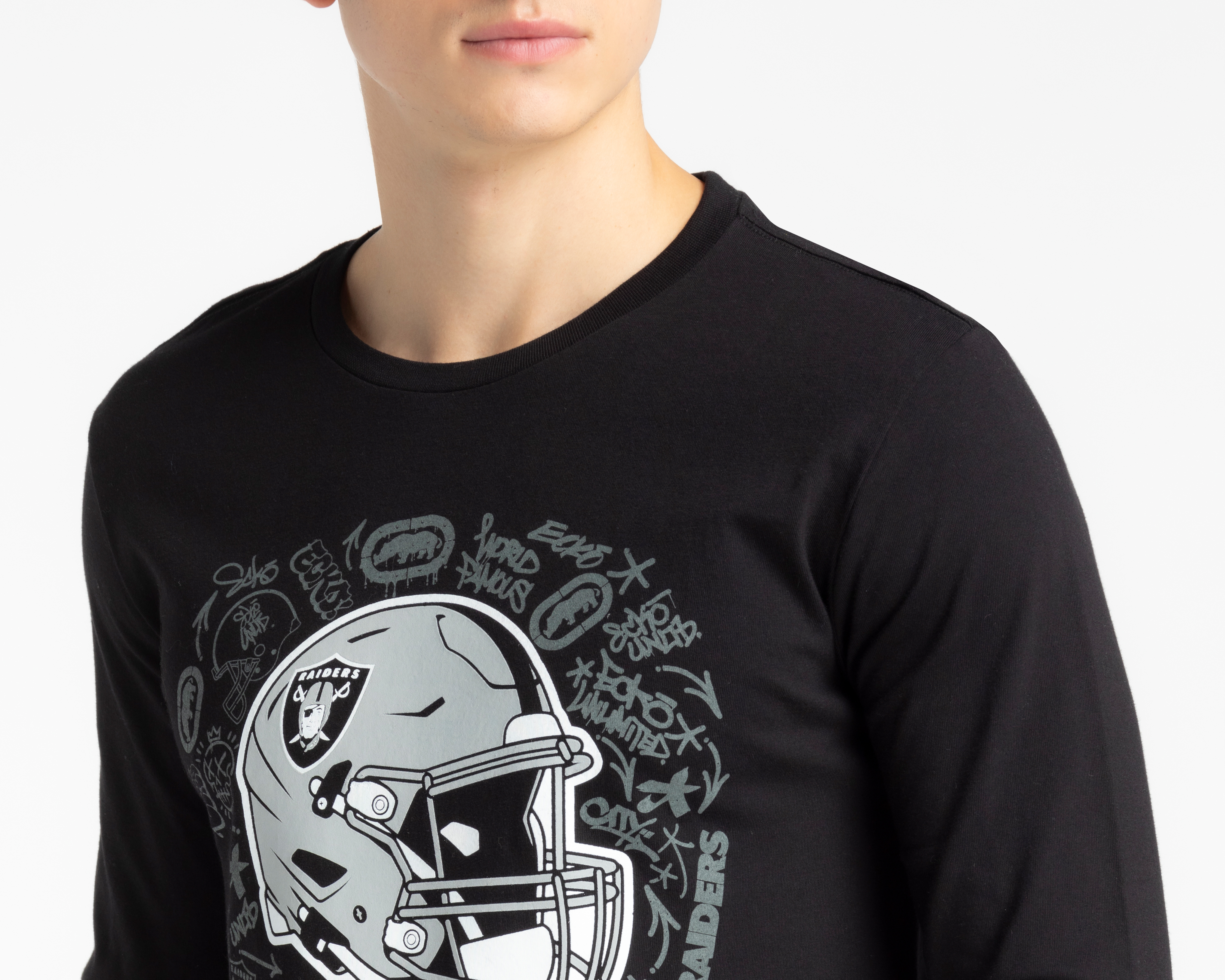 Foto 3 | Foto 3 | Playera NFL Raiders Eckó Unltd. Cuello Redondo