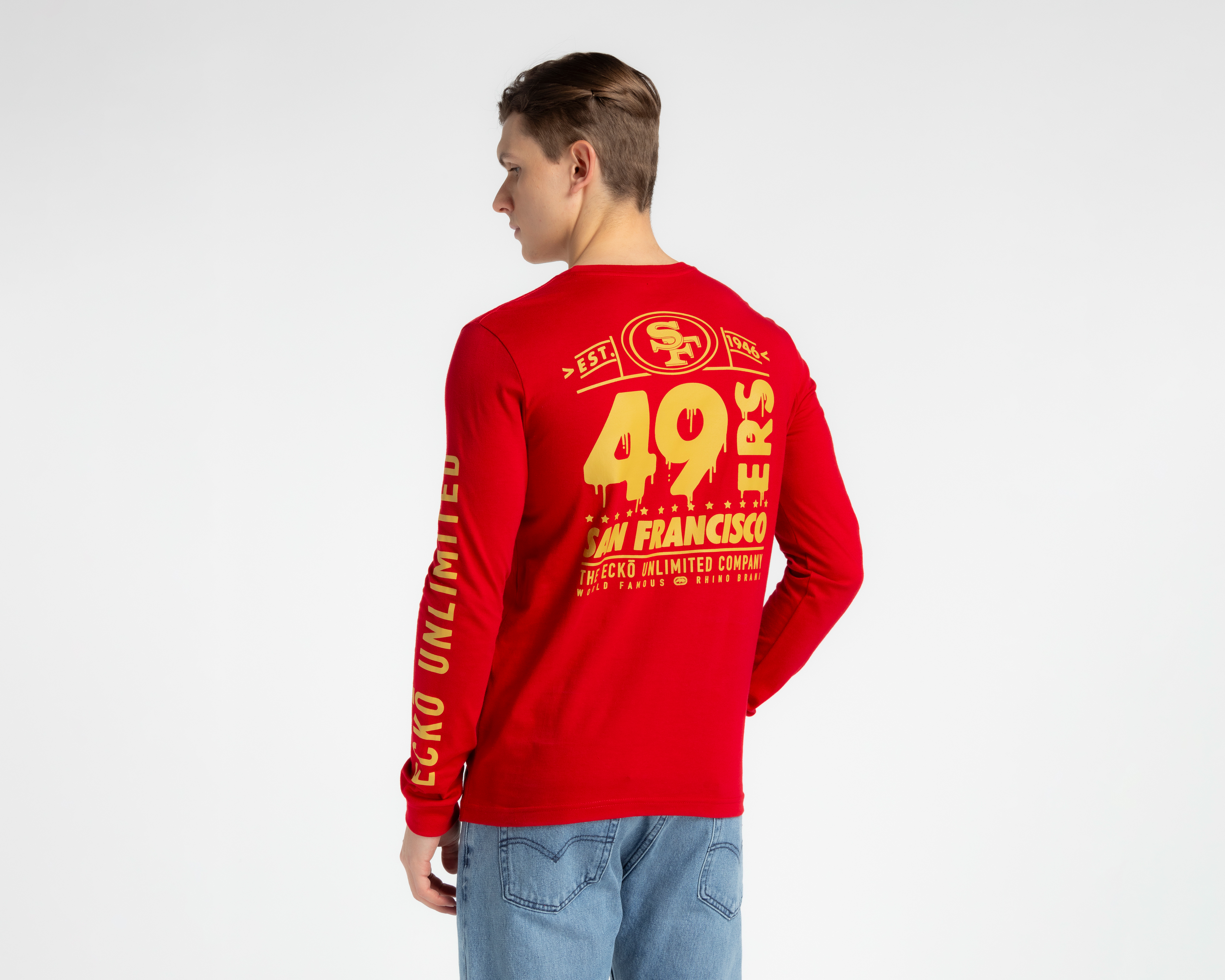 Foto 4 pulgar | Foto 3 | Playera NFL San Francisco 49ers Eckó Unltd. Cuello Redondo