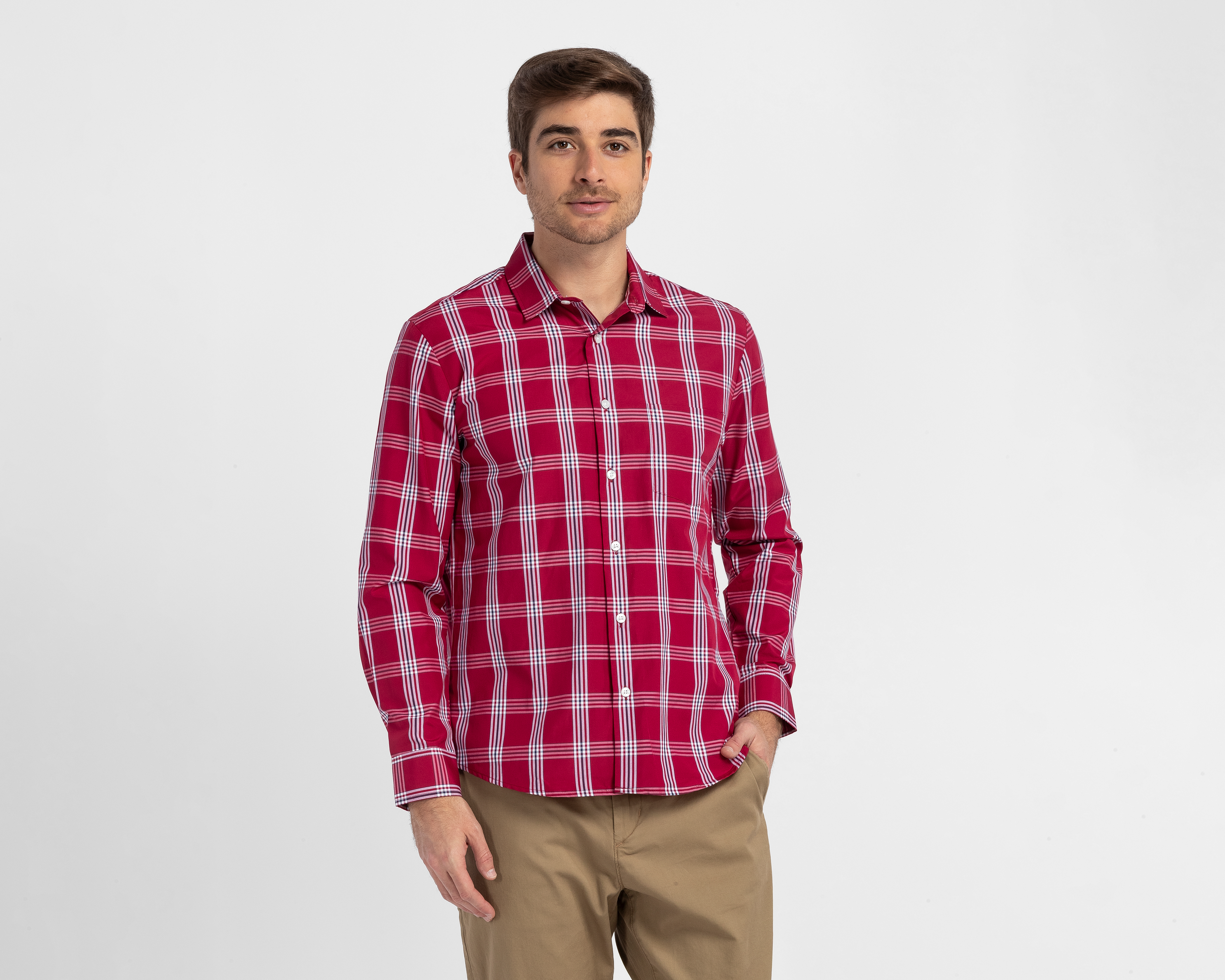 Foto 2 pulgar | Foto 1 | Camisa Casual Yale Regular a Cuadros