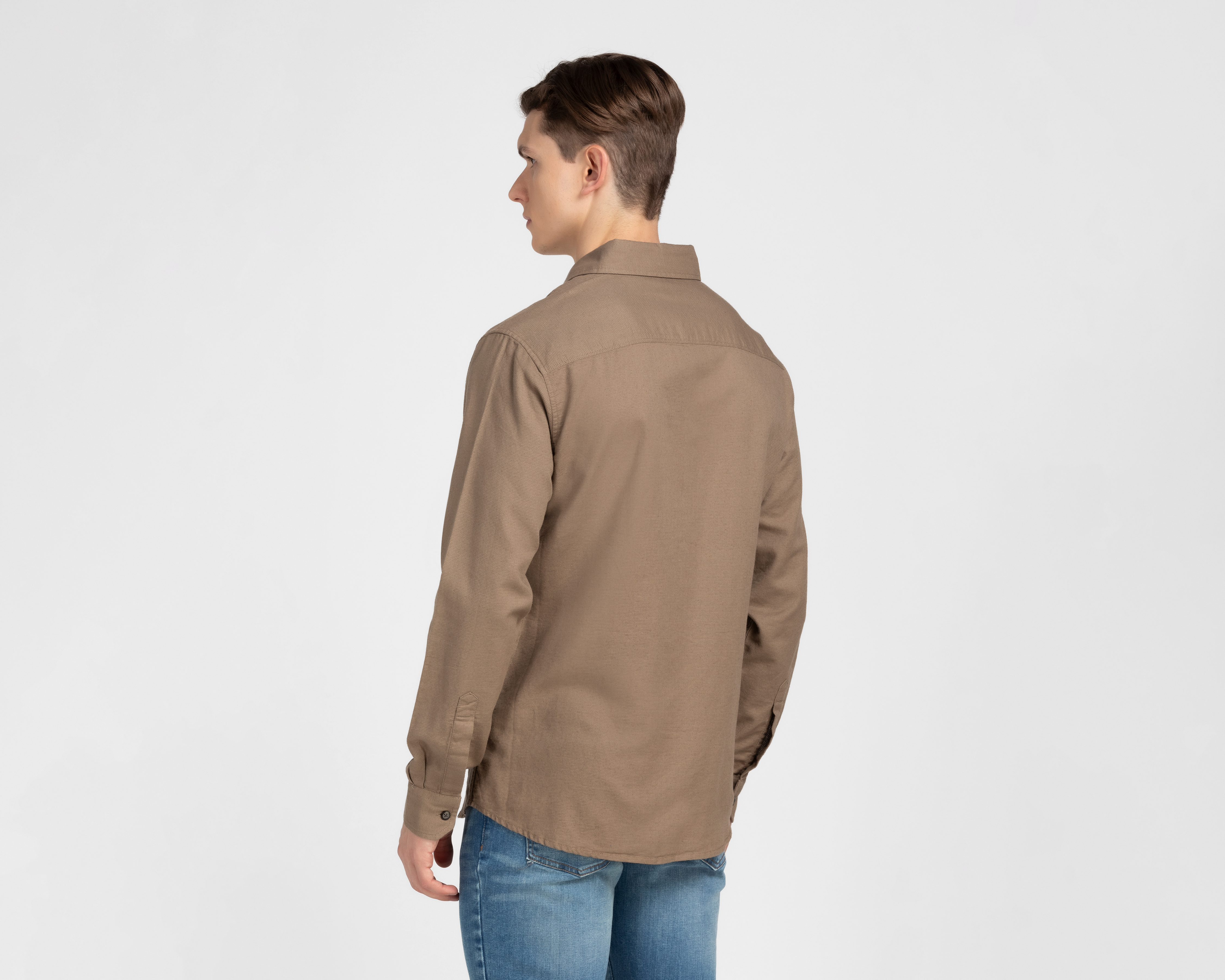 Foto 4 pulgar | Foto 3 | Camisa de Moda de Algodón Refill Regular Lisa