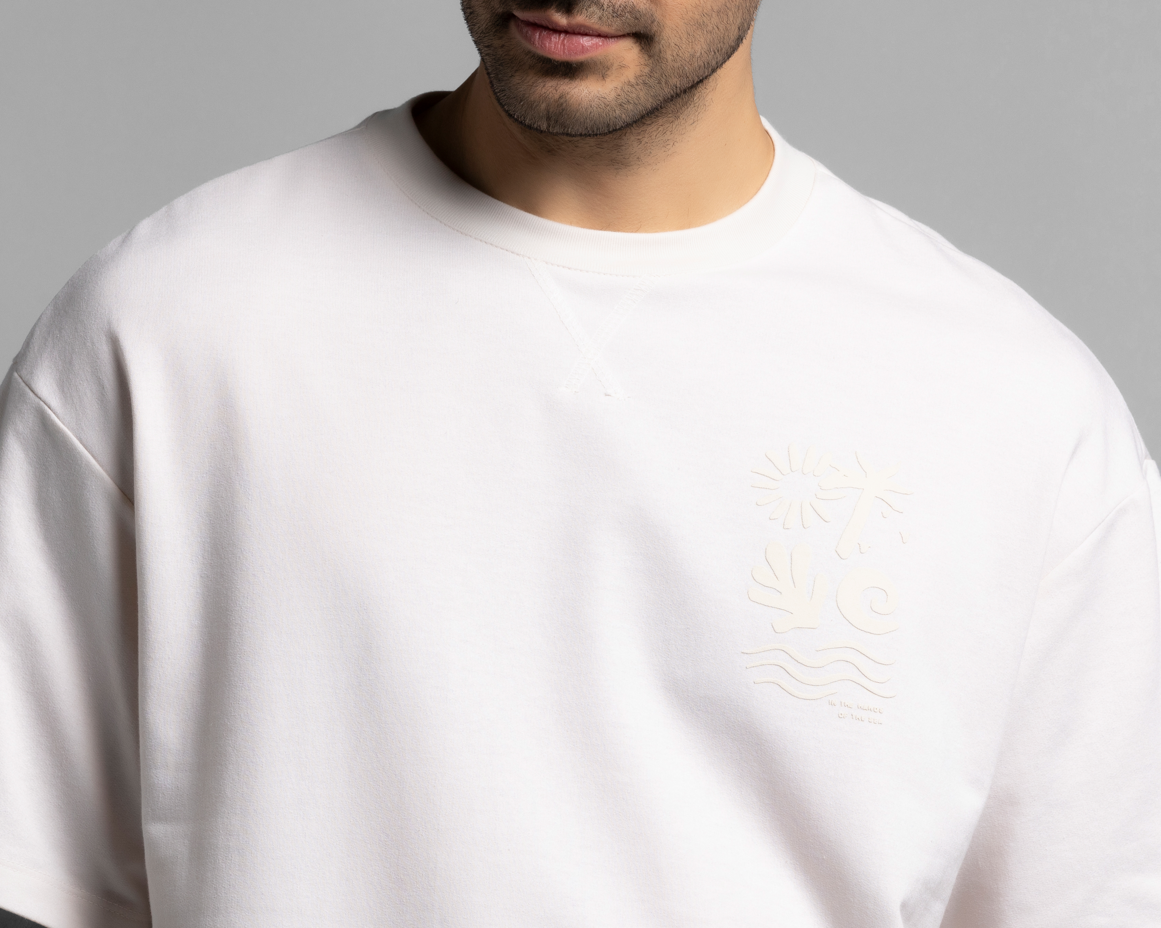 Foto 5 pulgar | Foto 4 | Playera de Cuello Redondo Beige Strona para Hombre