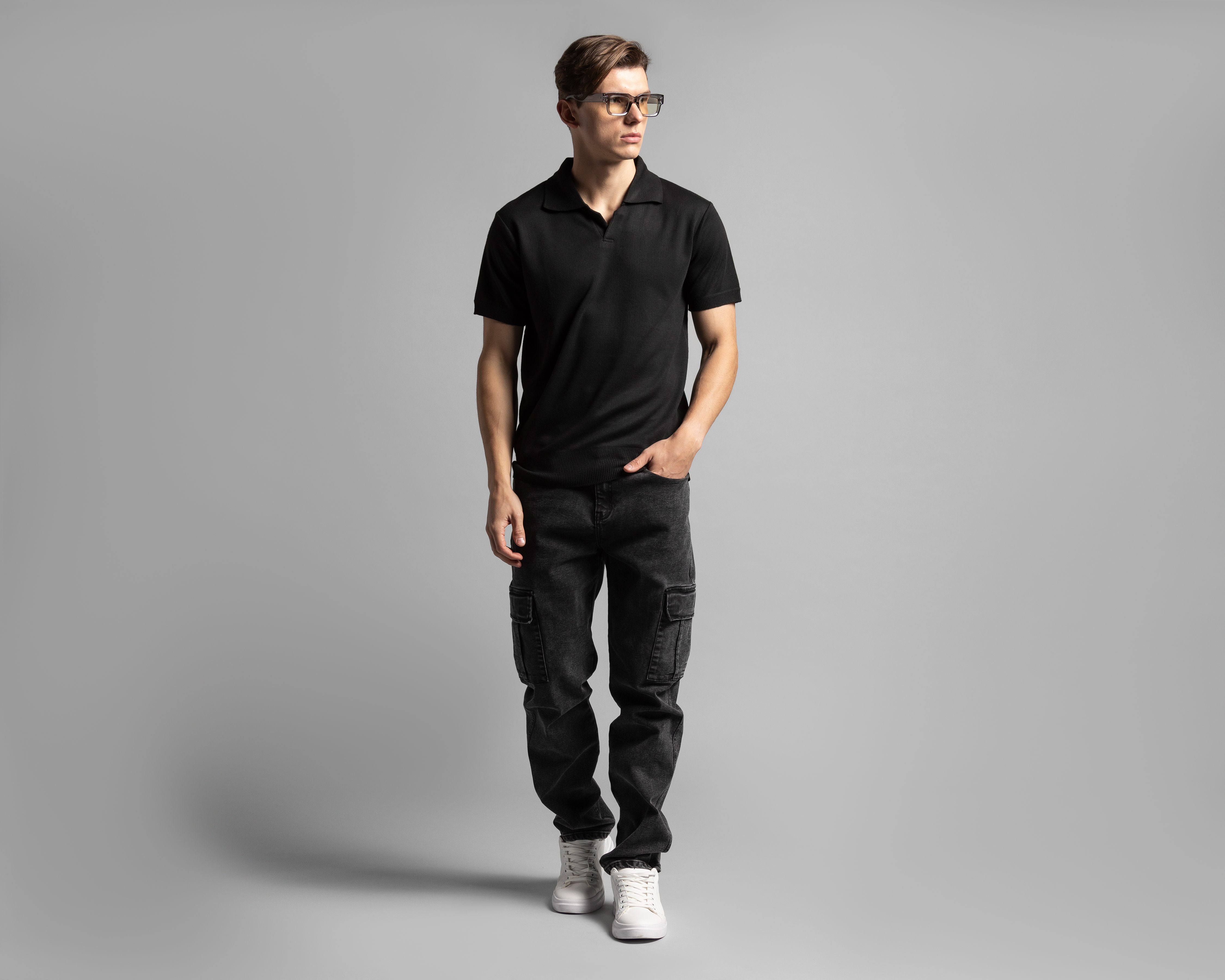 Foto 2 | Foto 2 | Playera Polo Thinner Negra para Hombre