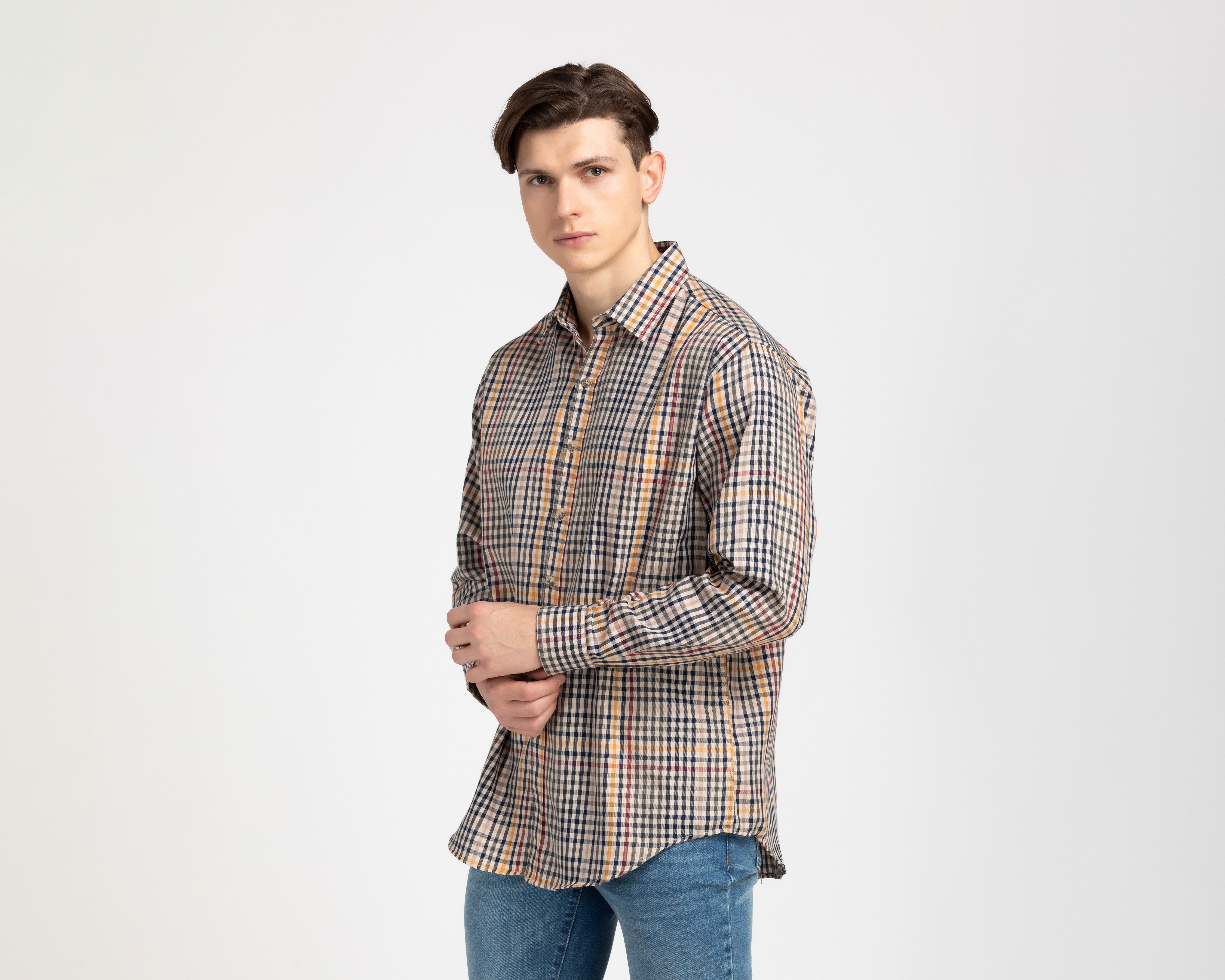 Foto 2 pulgar | Foto 1 | Camisa Casual Porto Sur Regular a Cuadros para Hombre