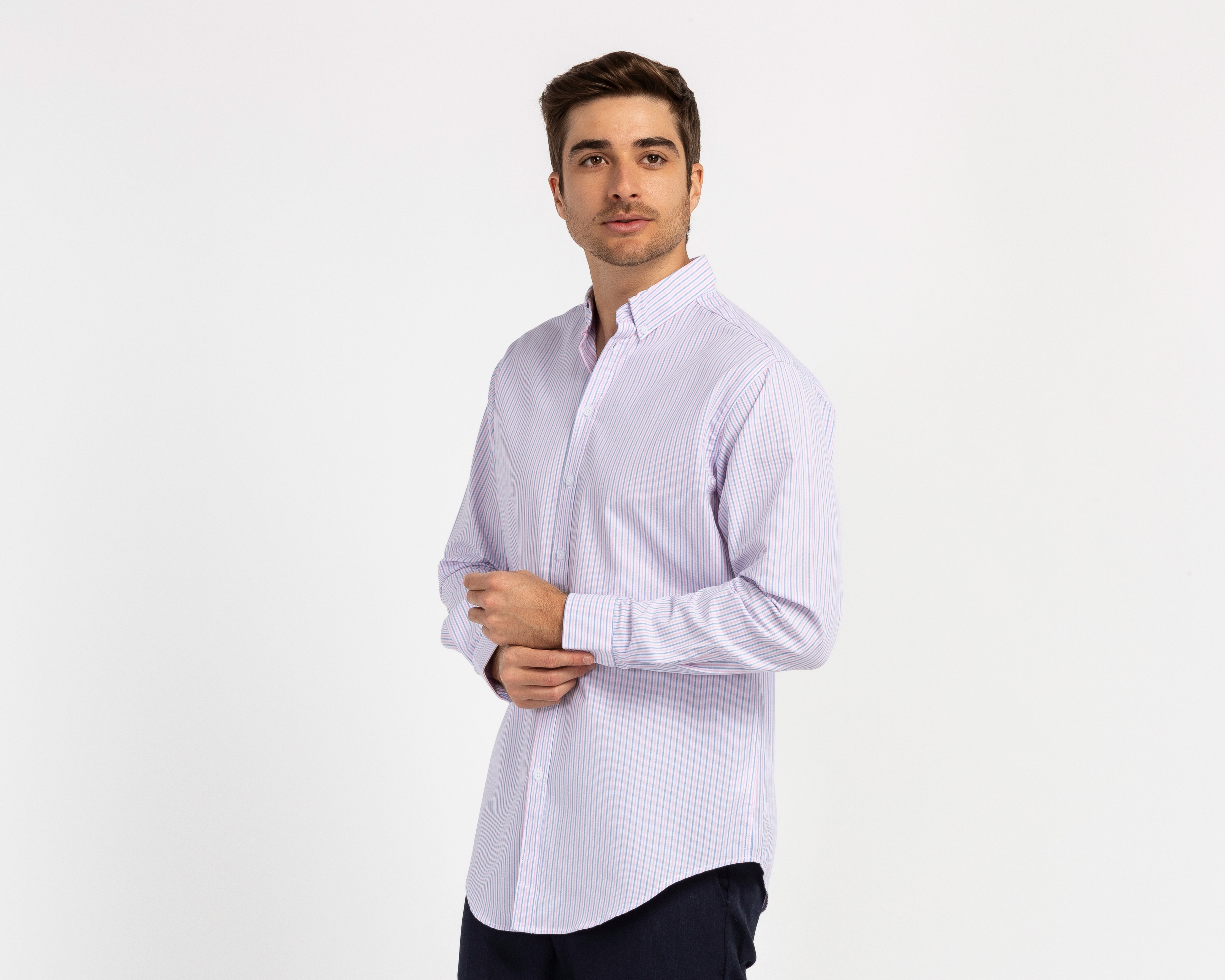 Camisa de Vestir Porto Sur Regular Fit a Rayas para Hombre