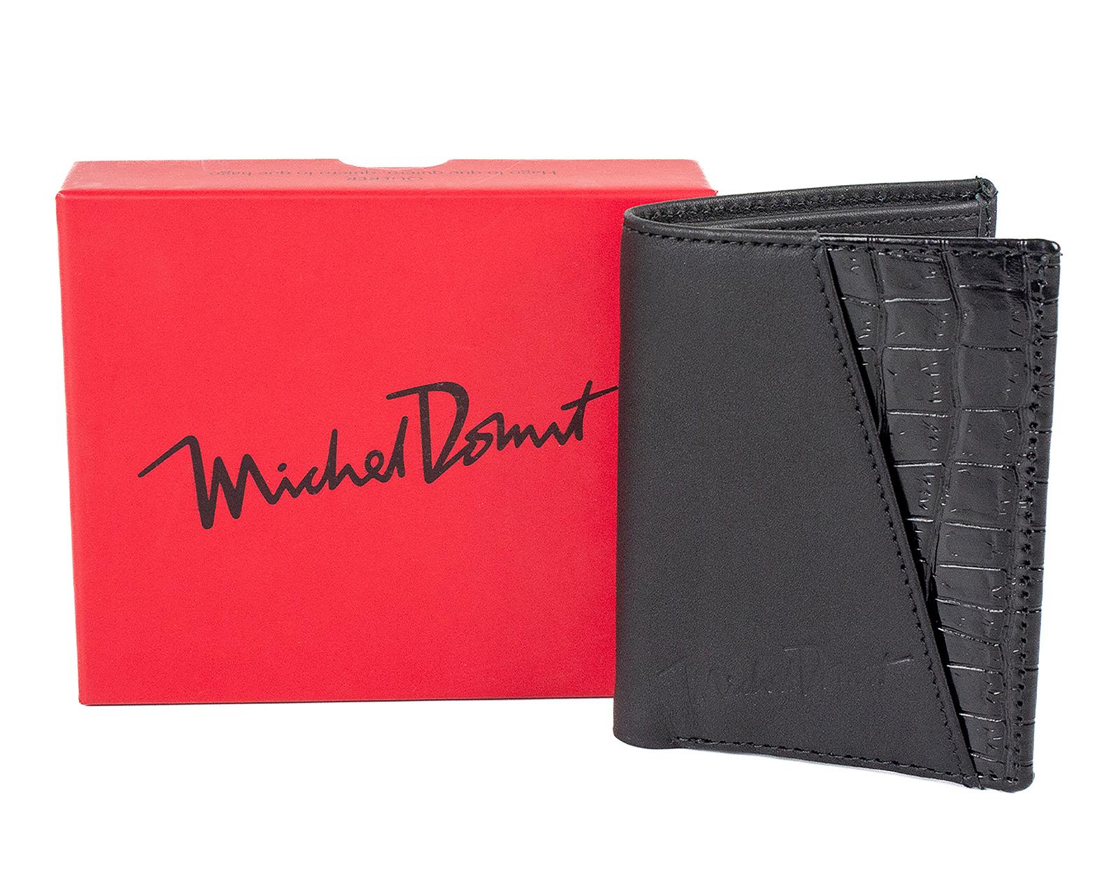 Foto 2 pulgar | Foto 1 | Cartera de Piel para Hombre Michel Domit Negra