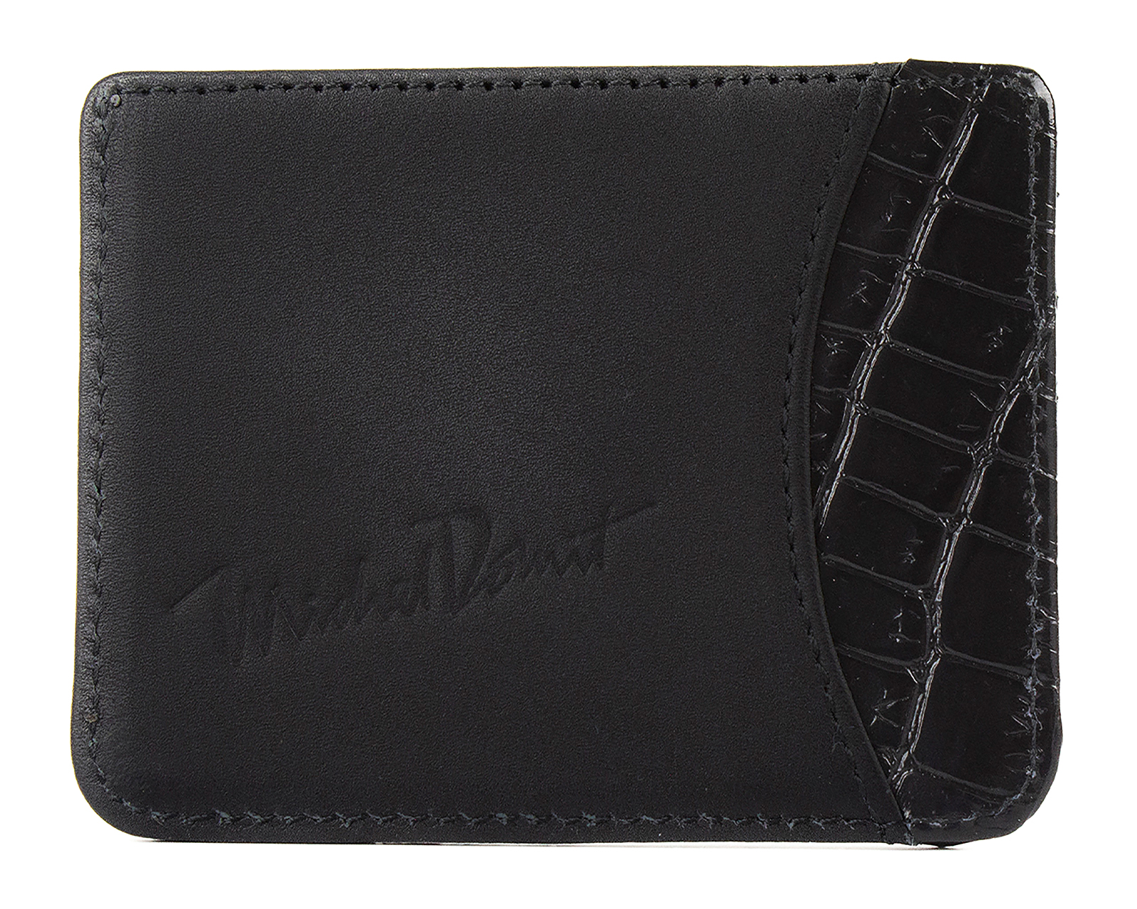 Foto 3 pulgar | Foto 2 | Tarjetero de Piel para Hombre Michel Domit Negro