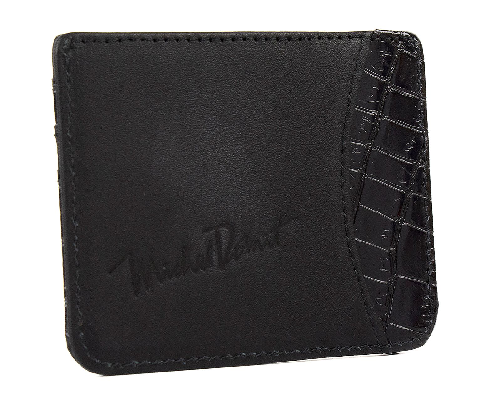 Foto 4 pulgar | Foto 3 | Tarjetero de Piel para Hombre Michel Domit Negro