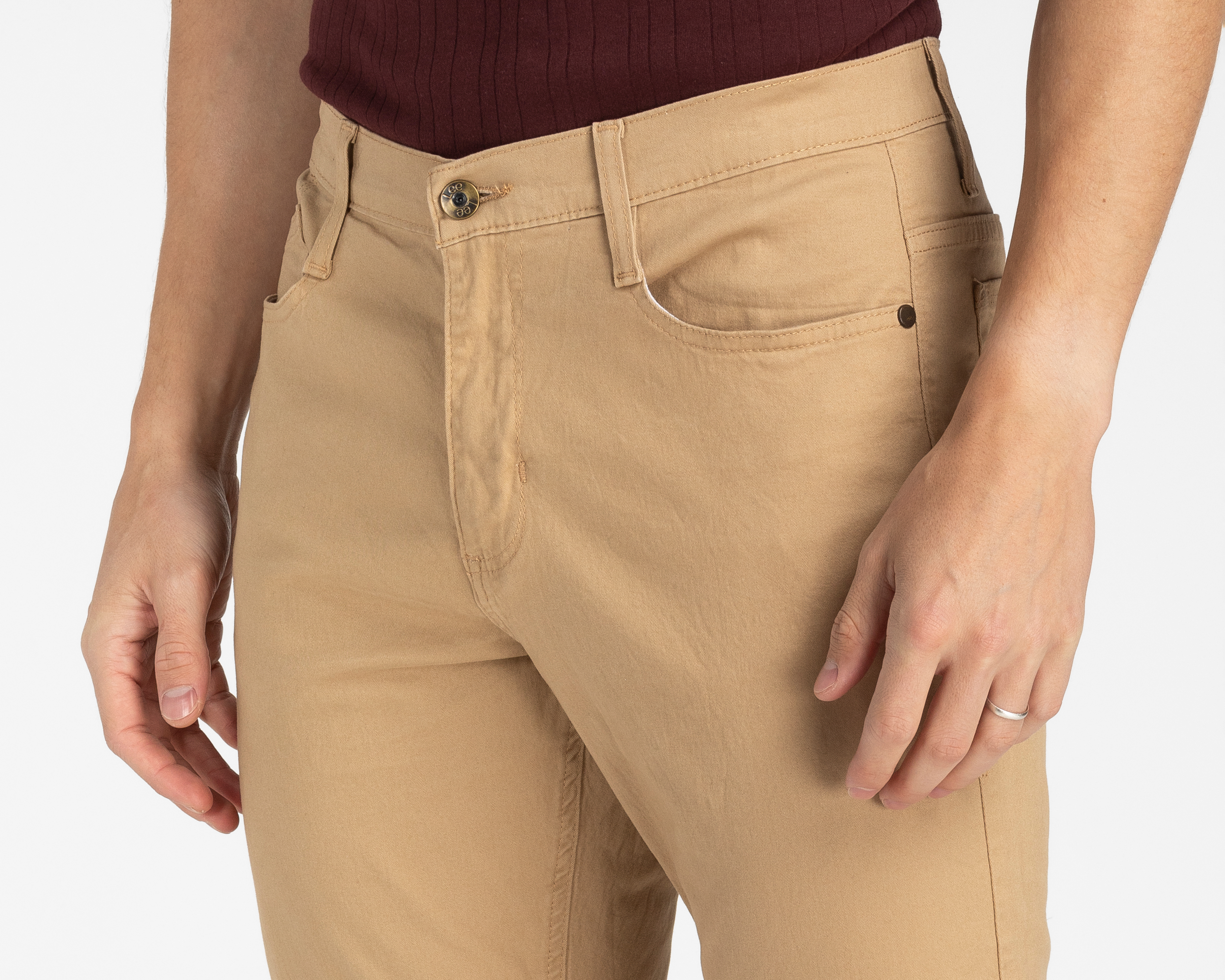 Foto 5 pulgar | Foto 4 | Pantalón de Gabardina Lee Camel para Hombre